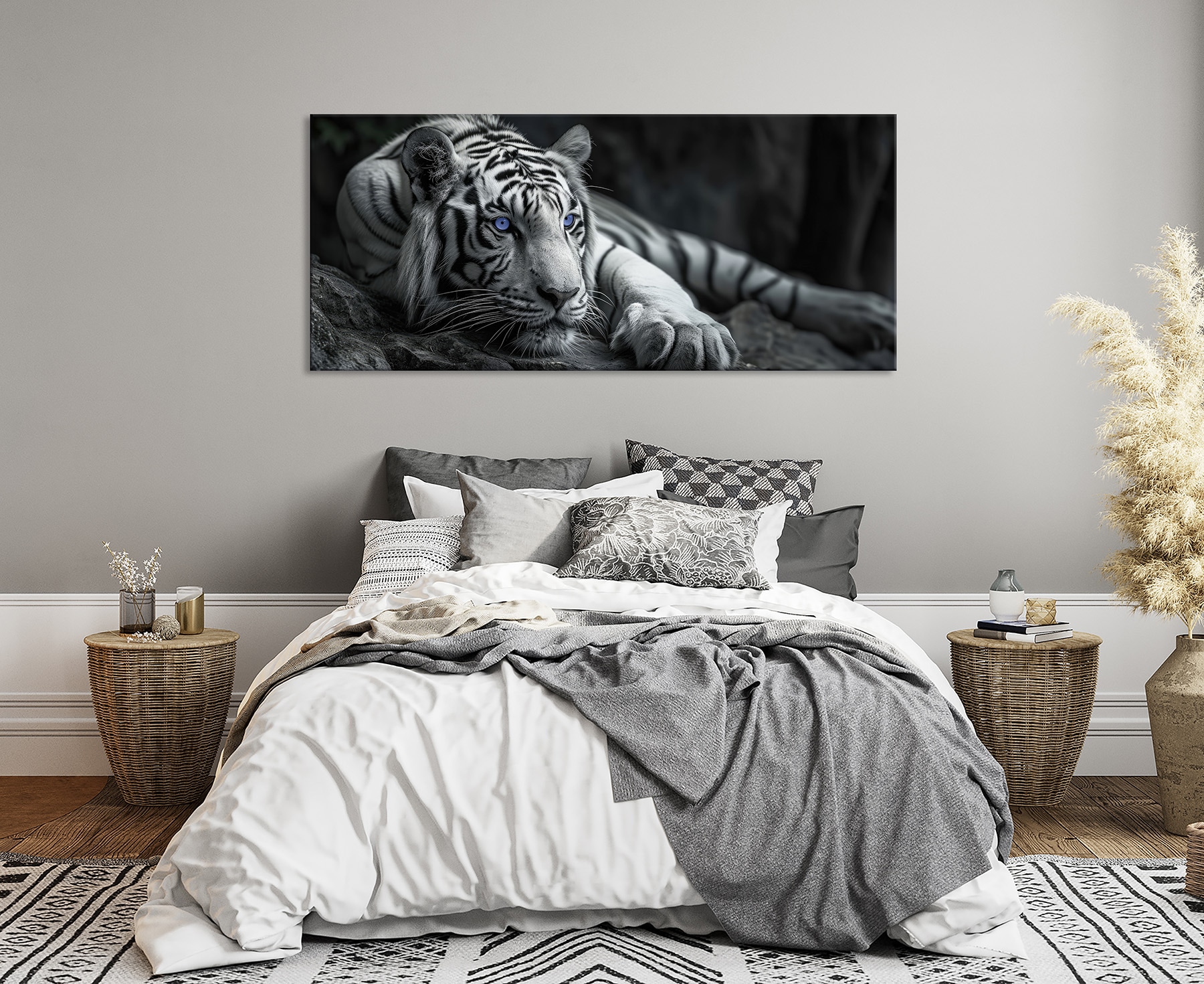 Bönninghoff Leinwandbild »Wandbild TIGER XXL 60x140 cm – Leinwandbild Keilrahmen Deko modern« Raubkatzen | Tiere | Tiger | Wildtiere 1 Stk. tlg. auf Keilrahmen gespannt