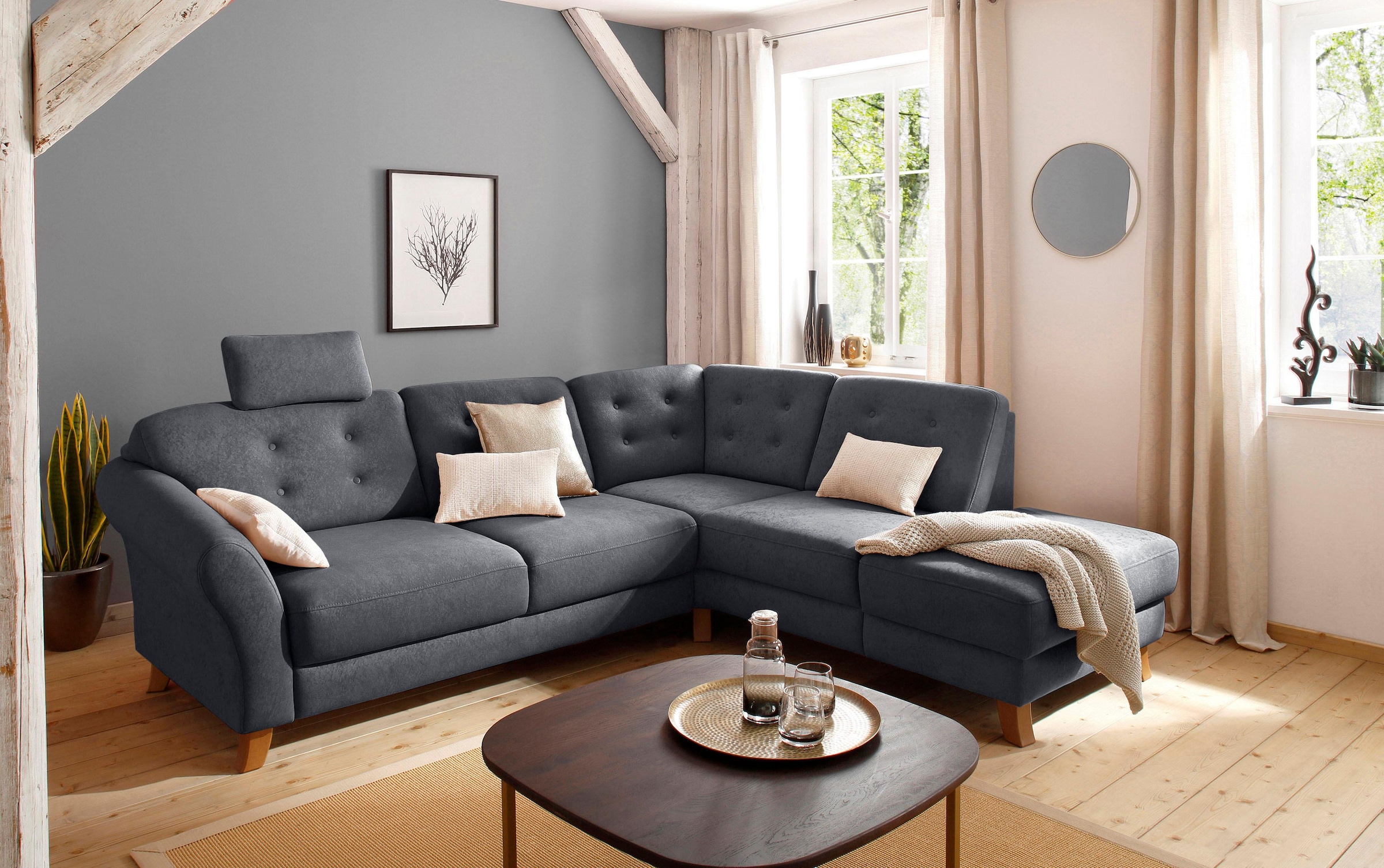 Home affaire Ecksofa »Trondheim L-Form«, mit Federkern