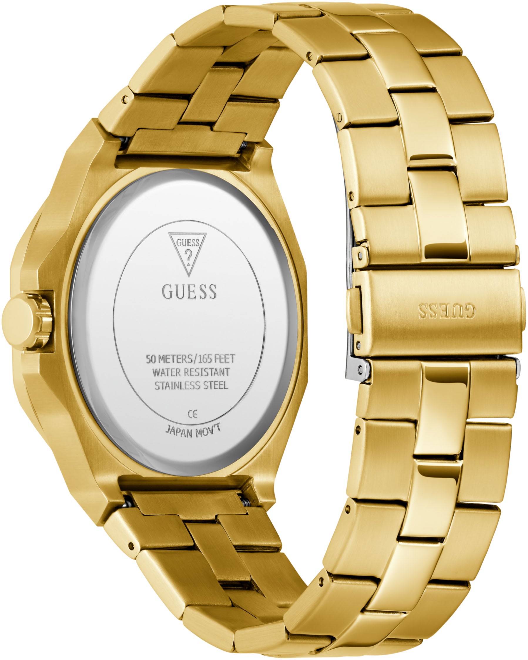 Guess Quarzuhr »EMPEROR« Armbanduhr, Herrenuhr, Edelstahlarmband, analog