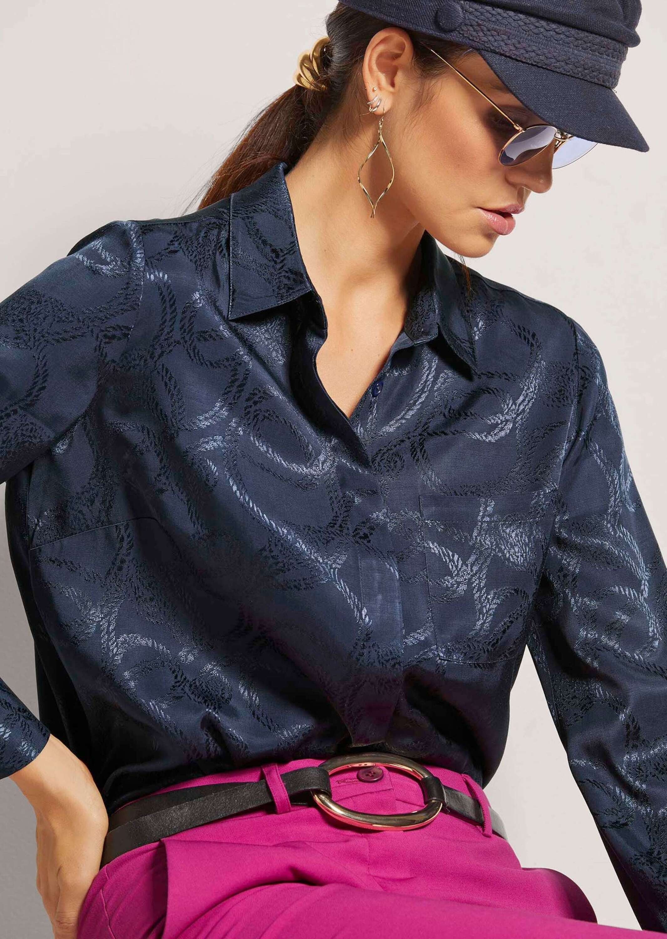 MADELEINE Hemdbluse »Bluse Hemdbluse mit Jacquard-Dessin«