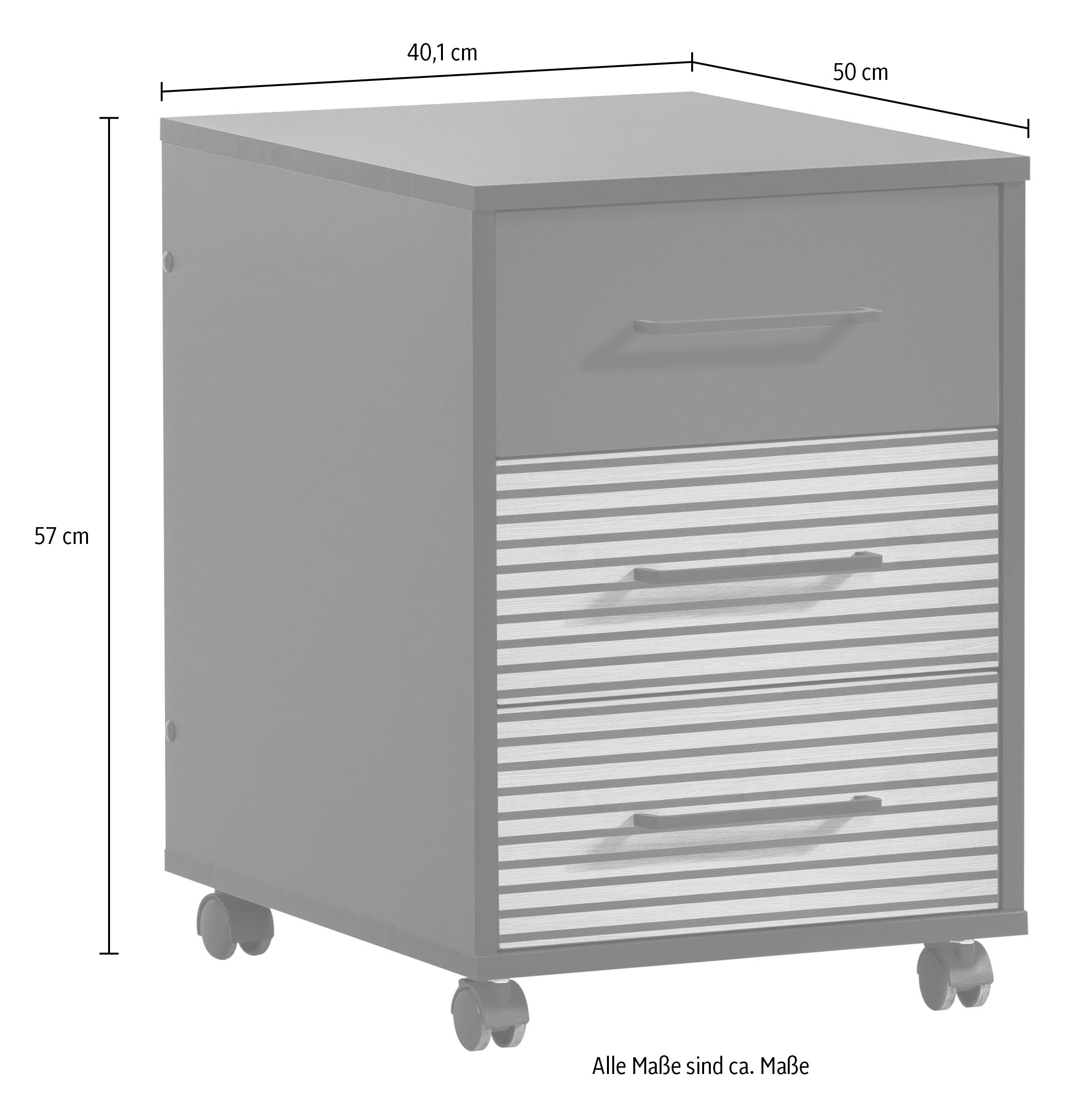 Schildmeyer Container »Hank, MADE IN GERMANY, Breite 40 cm«, Schubladenfronten mit Akustikprint