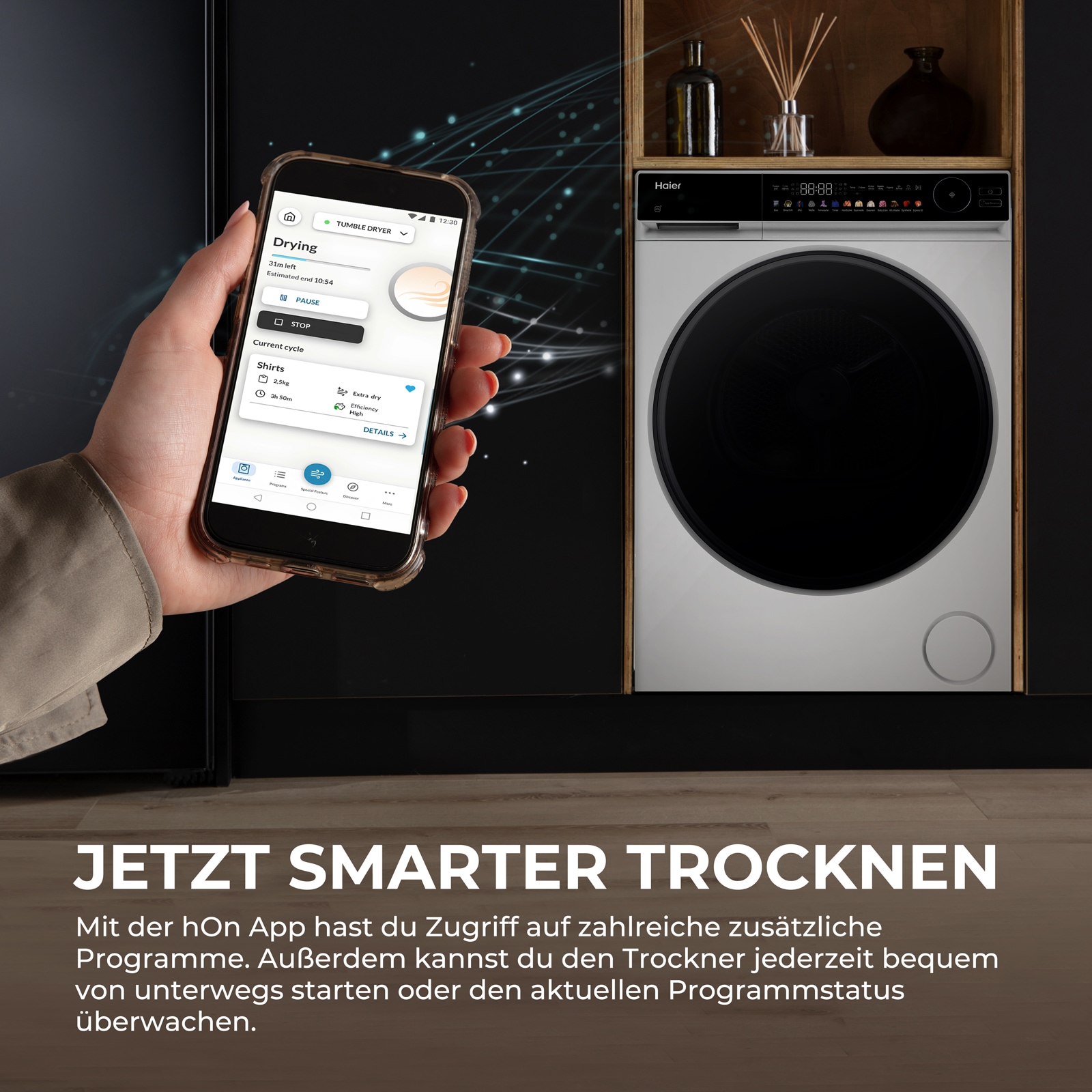 Haier Wärmepumpentrockner »HD90-B667U1« G7 Serie Smart AI Automatikprogramm & Ion Air Fresh