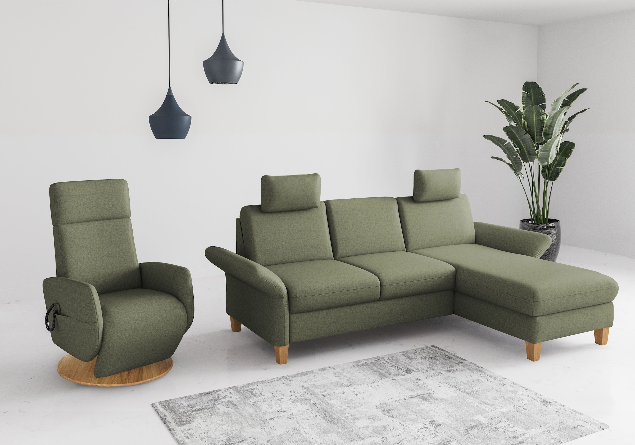 Home affaire Ecksofa »Rochelle, L-Form« wahlweise mit Armteilverstellung, Bettfunktion und Bettkasten