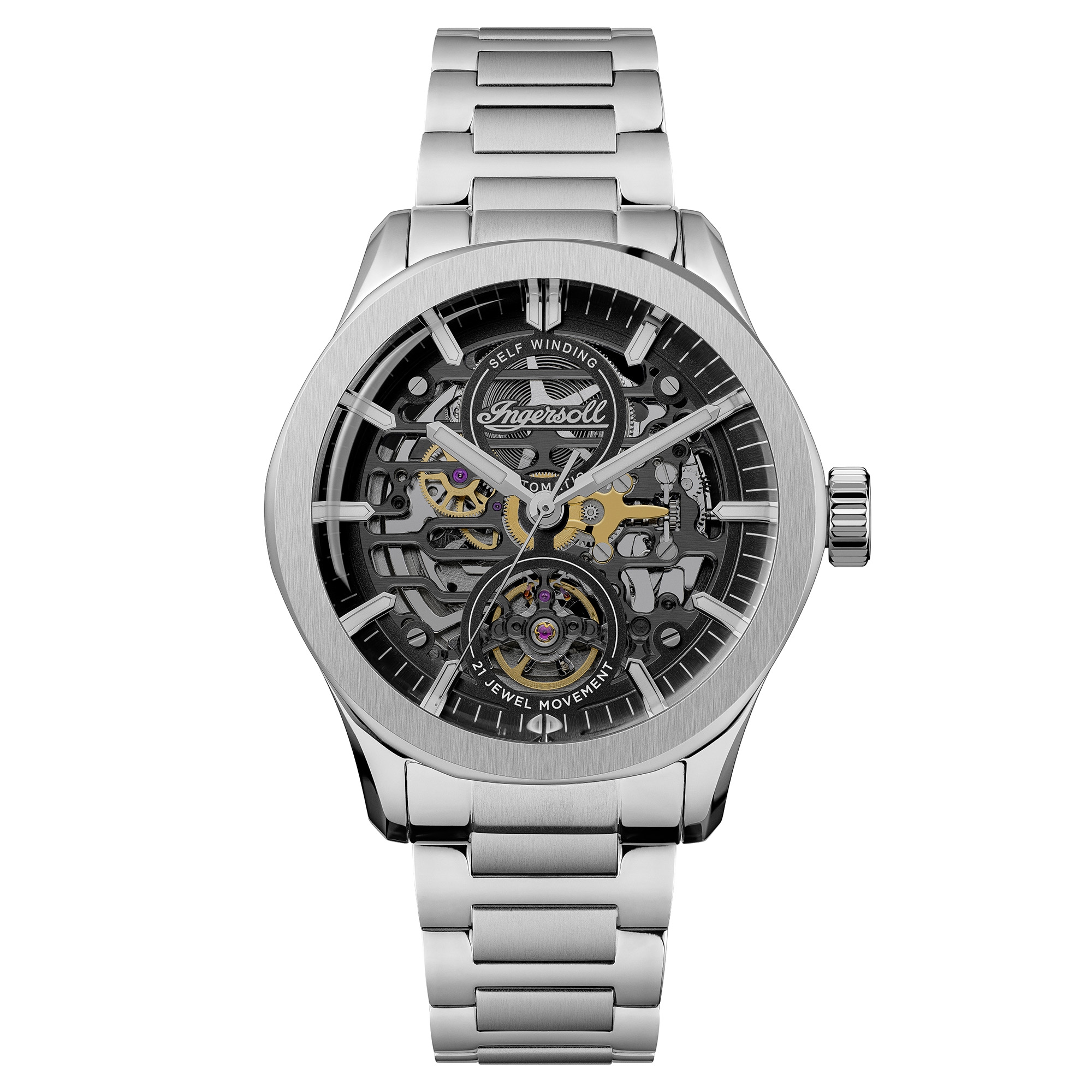 Ingersoll Automatikuhr »The Bronc« Armbanduhr, Herrenuhr, Mechanische Uhr, Edelstahlarmband, analog