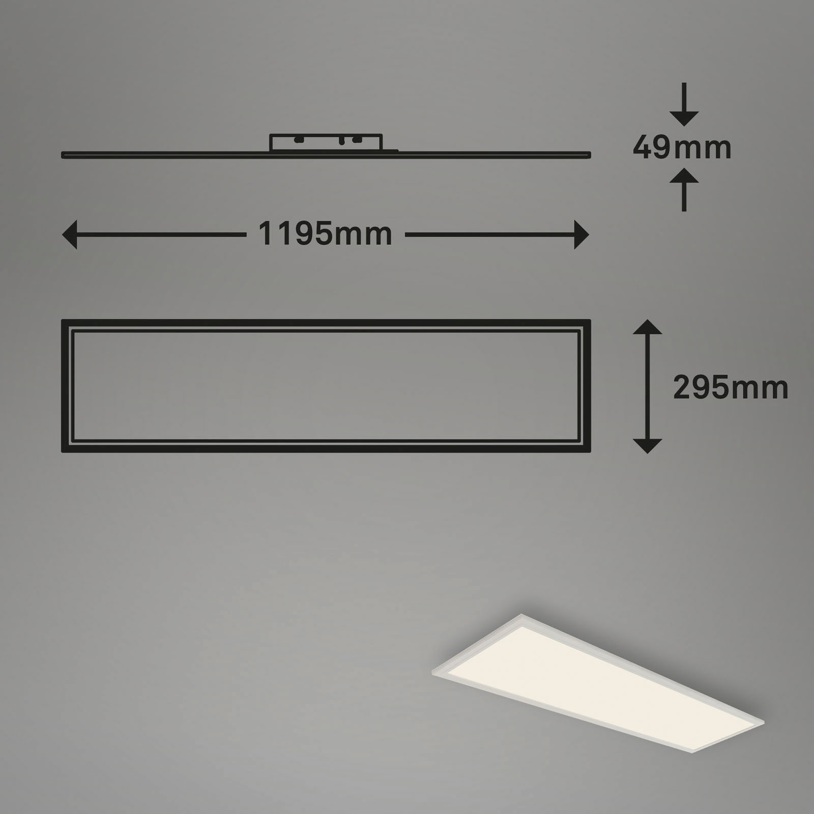 Briloner Leuchten LED Panel »7189016 Piatto«, Leuchtmittel LED-Board | LED fest integriert, Deckenlampe, 119,5x29,5x6,5cm, Weiß, 38W, Wohnzimmer, Schlafzimmer