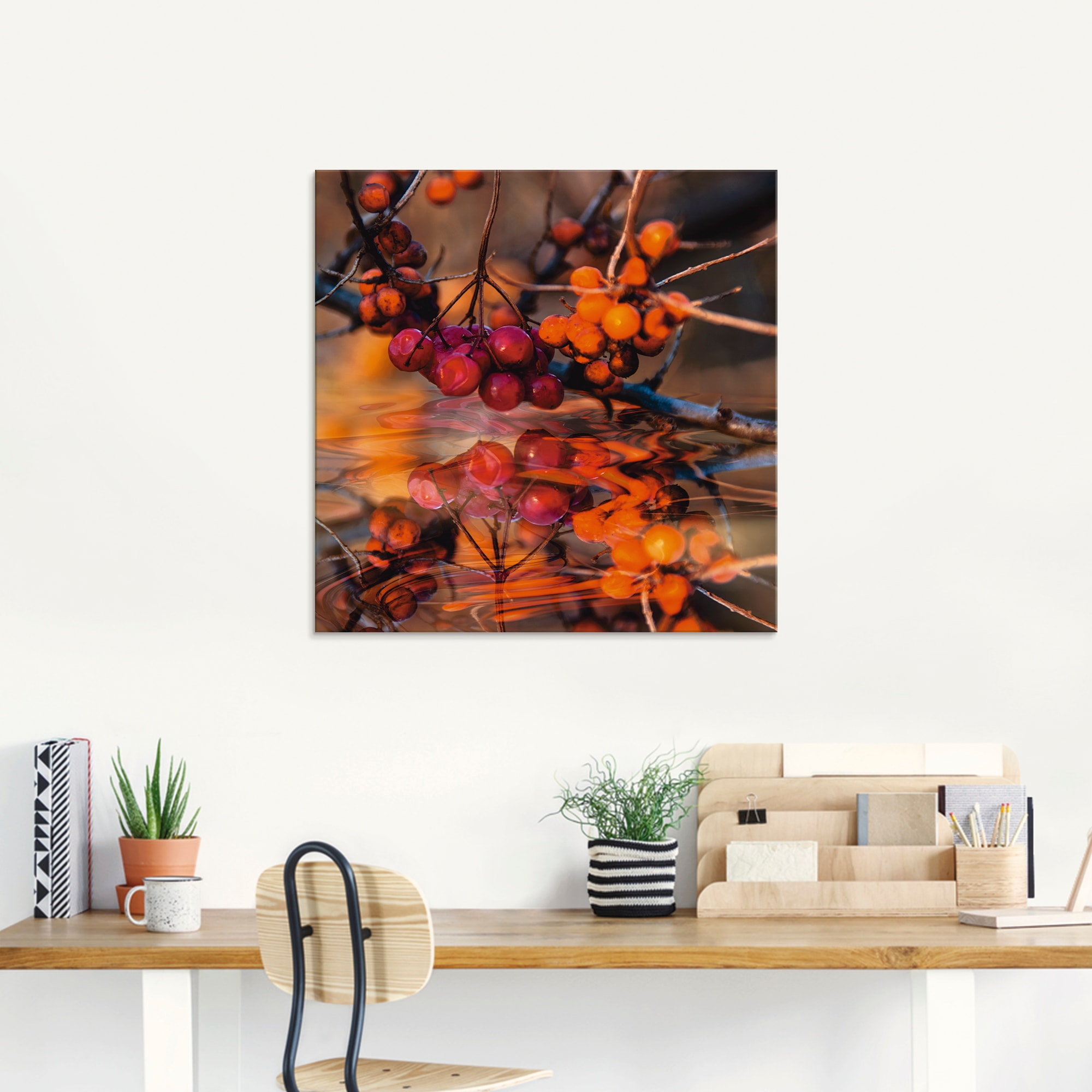 Artland Glasbild »Rote Beeren - Wildbeeren«, Pflanzen, (1 St.), in verschiedenen Größen
