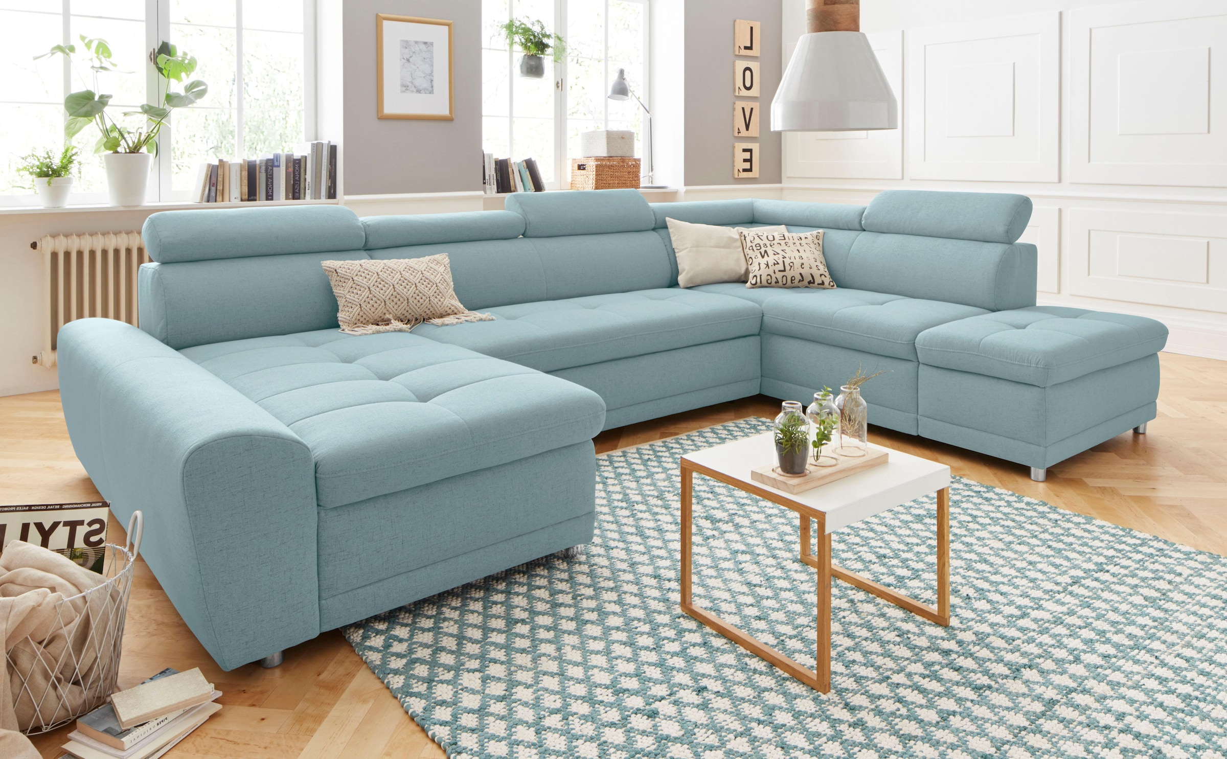 sit&more Wohnlandschaft »Riva U-Form« wahlweise mit Bettfunktion