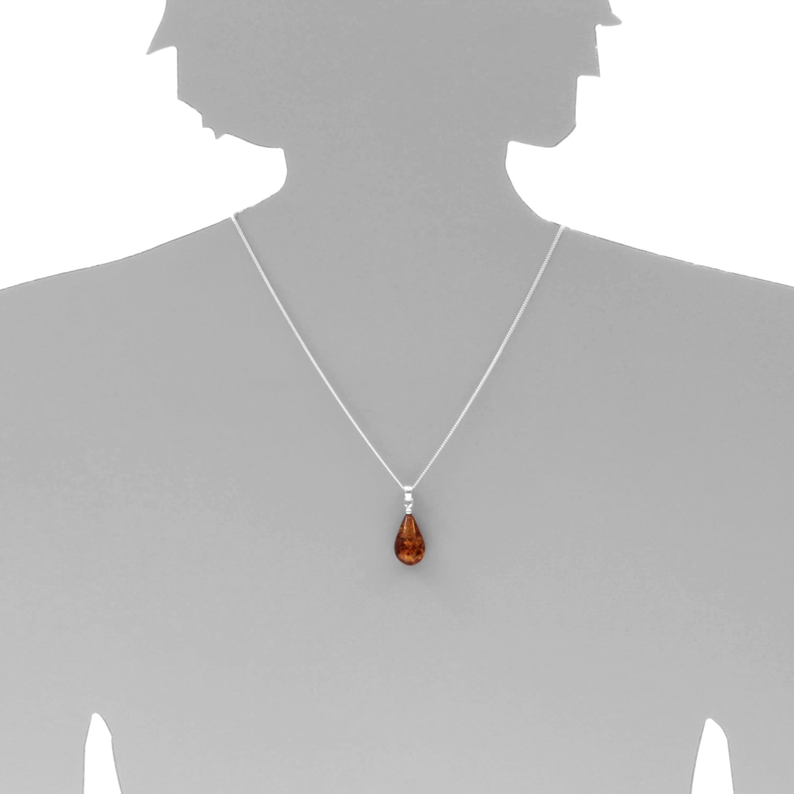 OSTSEE-SCHMUCK Kette mit Anhänger »- Tropfen ca. 20 mm lang - Silber 925/000 - Bernstein«