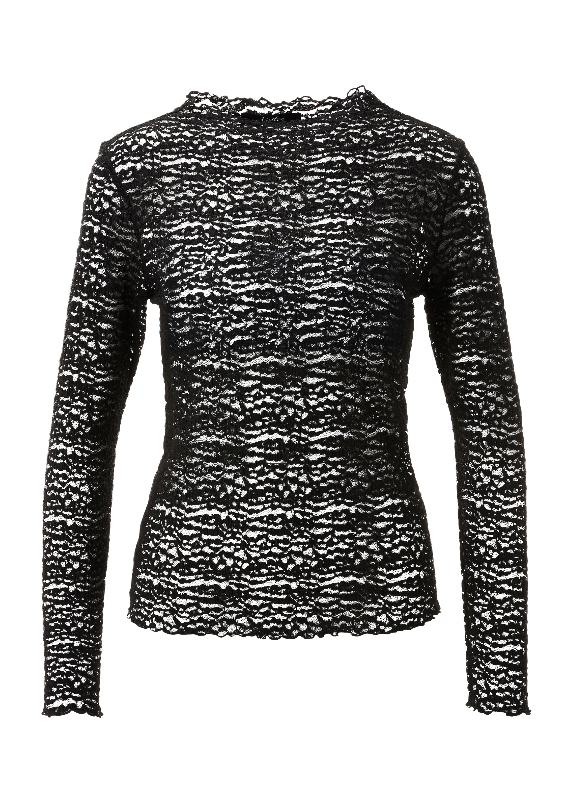 Aniston CASUAL Langarmshirt aus transparenter, elastischer Spitze - NEUE KOLLEKTION