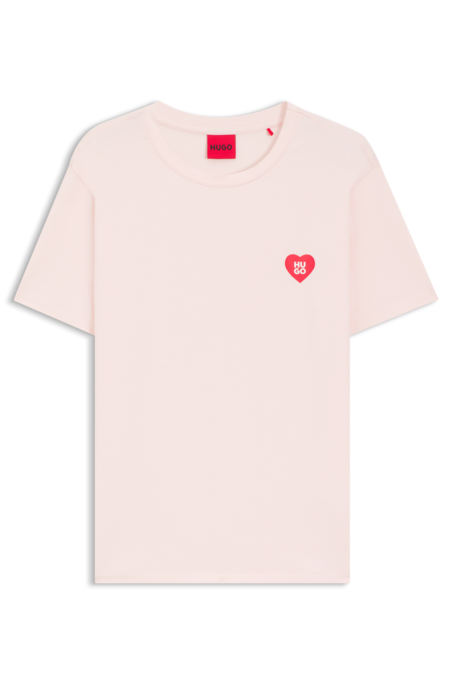 HUGO Underwear Pyjamaoberteil aus Stretch-Jersey mit Logo-Artwork, Rundhals, regular fit