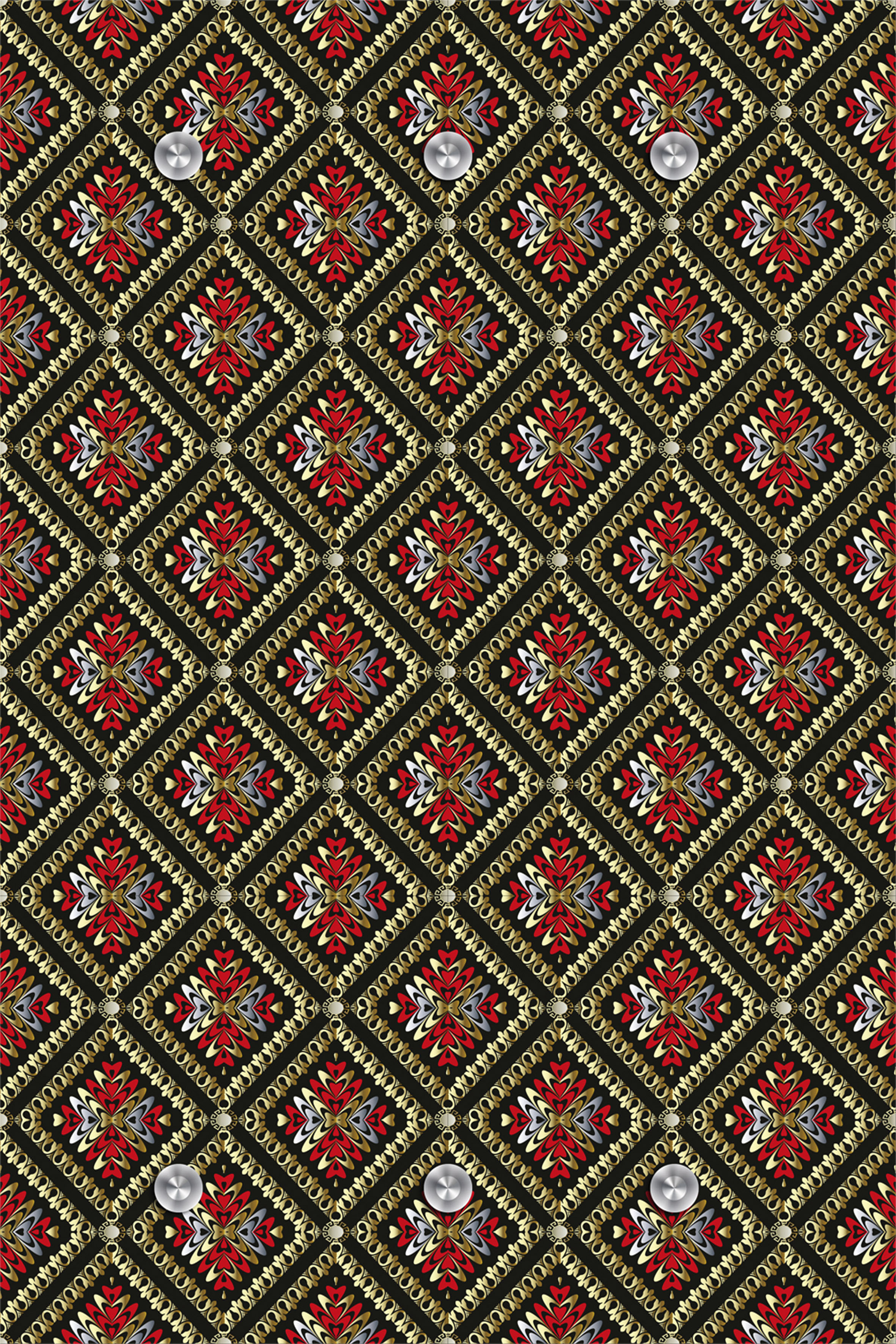 Queence Garderobenleiste »Muster« mit 6 Haken in rot, Größe B/H/T: 80 cm x 120 cm x 5 cm