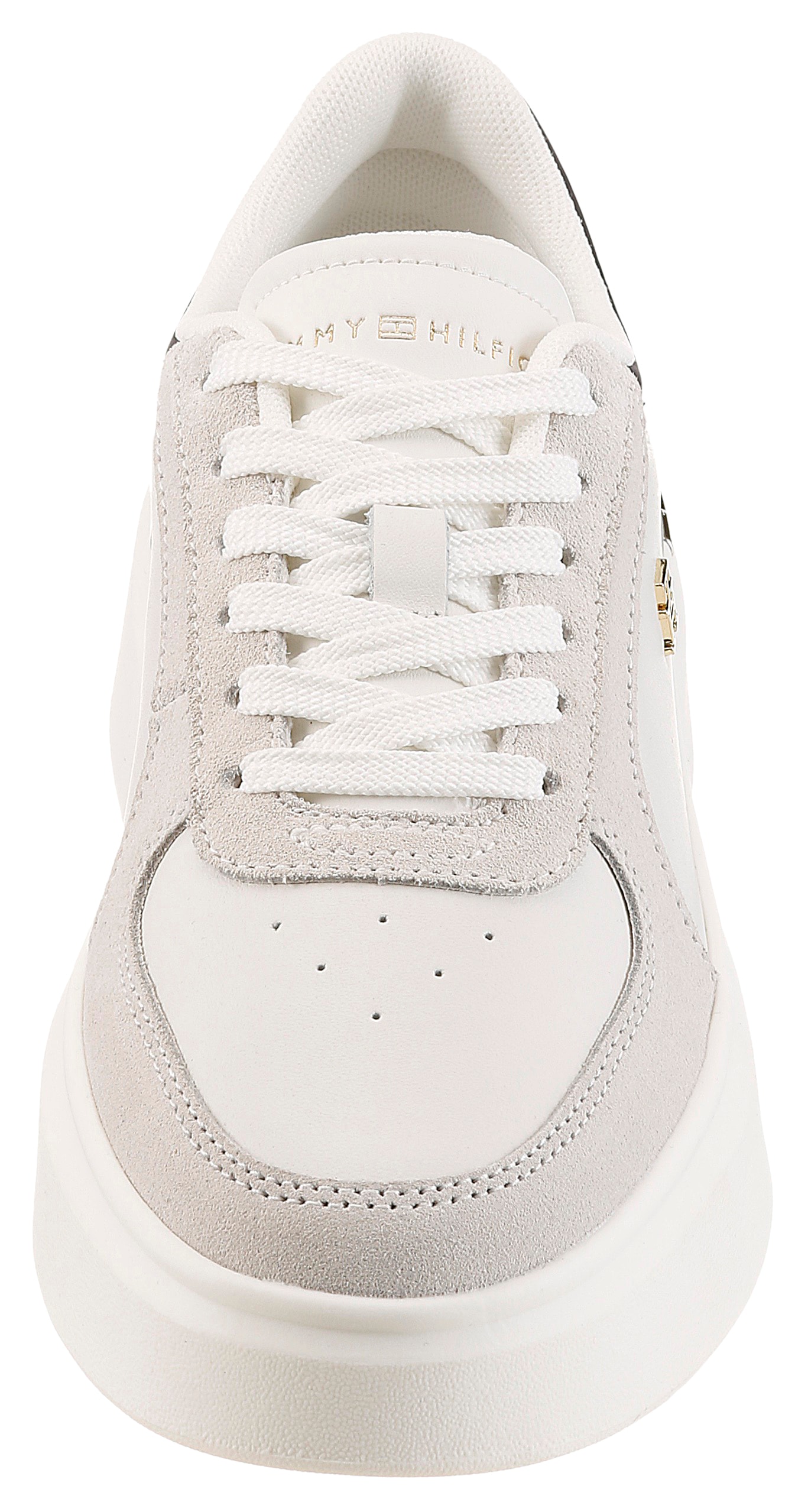 Tommy Hilfiger Plateausneaker »TH SATIN PLATFORM SNEAKER«  Freizeitschuh, Schnürschuh, Halbschuh mit seitlichem TH-Schmucklogo