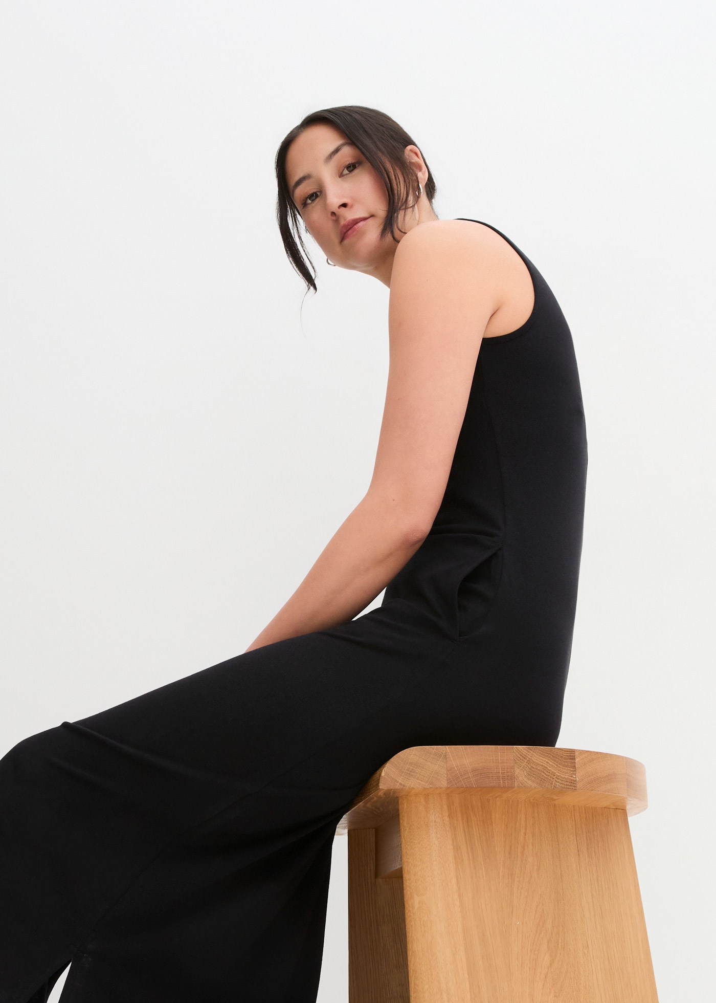 bonprix Maxikleid aus Jersey-Material, mit Viskose-Anteil, lässige Passform