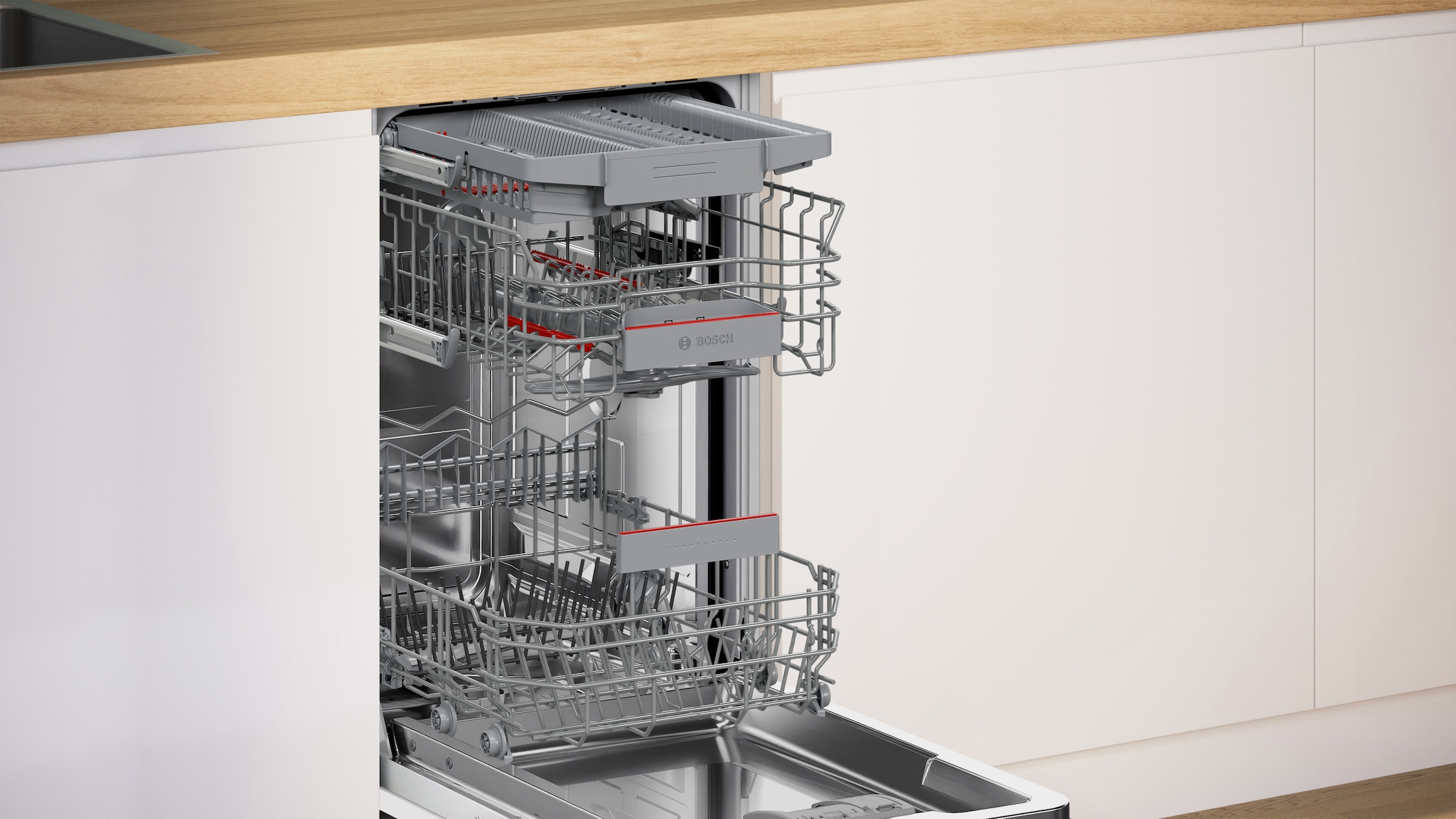BOSCH vollintegrierbarer Geschirrspüler Serie 4 »SPV4HMX13E« 10 tlg. Maßgedecke Flexibles Beladen und Extra Dry für gründliches Trocknen