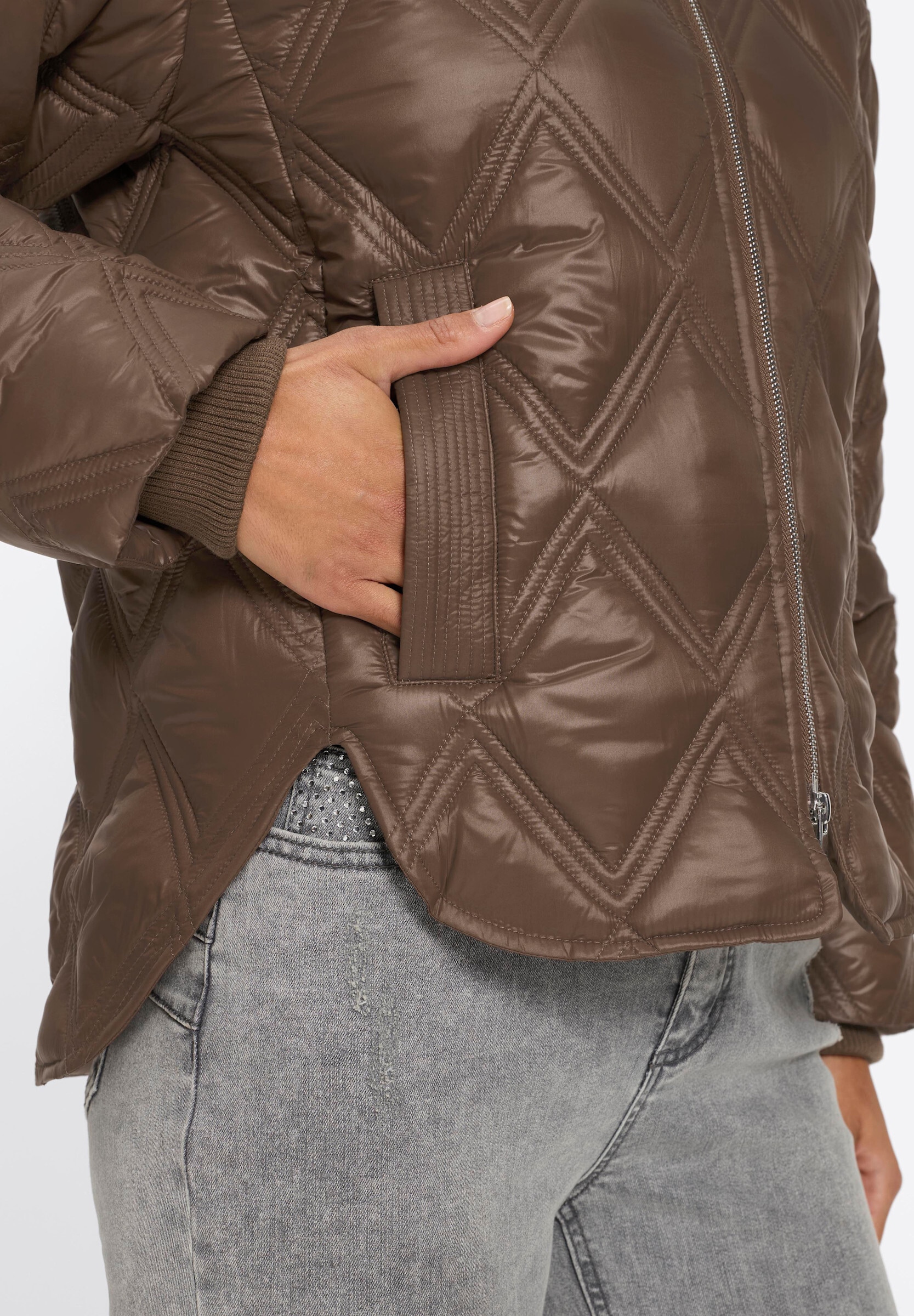heine Steppjacke »Steppjacke Steppjacke mit 2-Wege-Zipper« ohne Kapuze