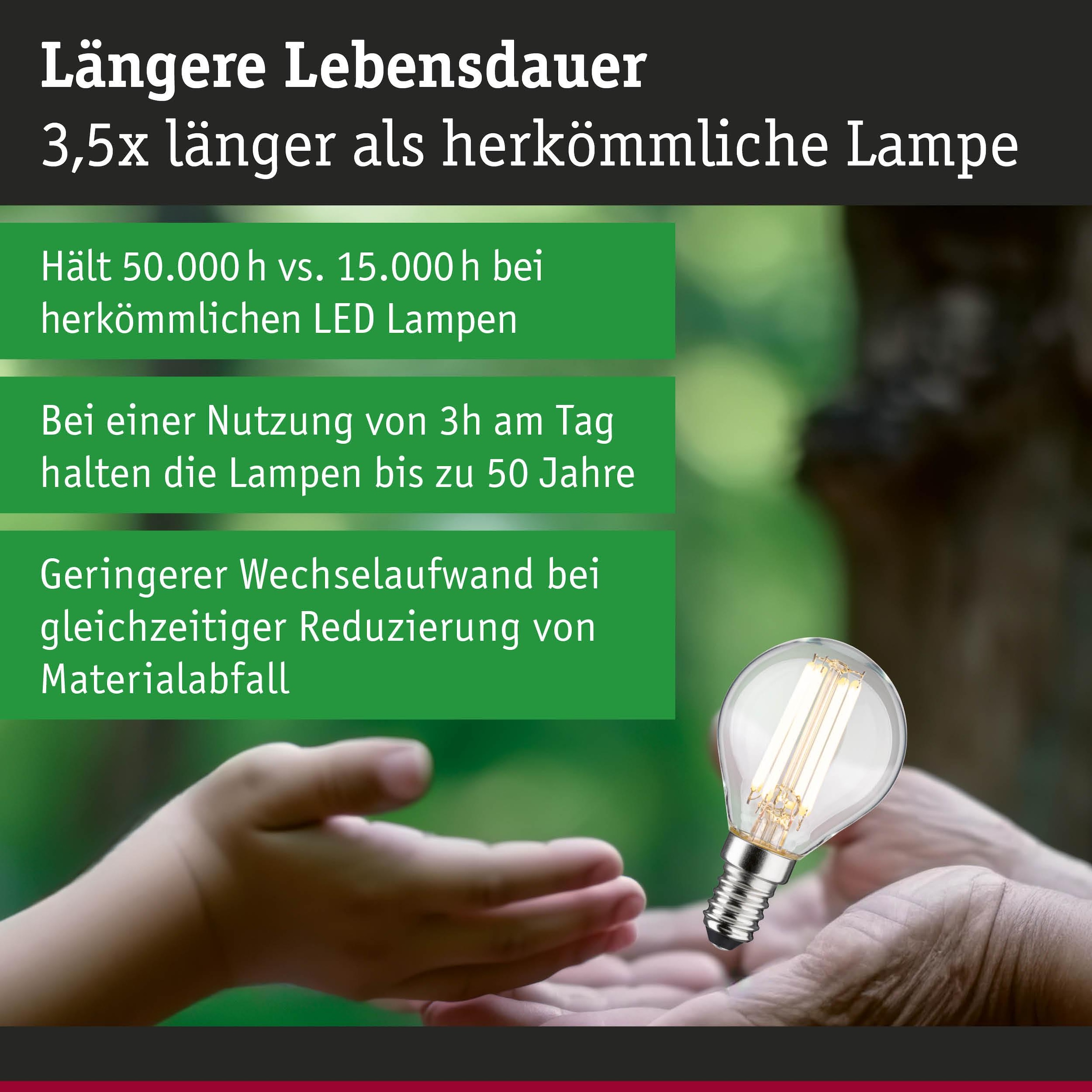 Paulmann LED-Leuchtmittel »Eco-Line Tropfen 840lm 4W 3000K klar 230V« E14 1 Stk. Warmweiß
