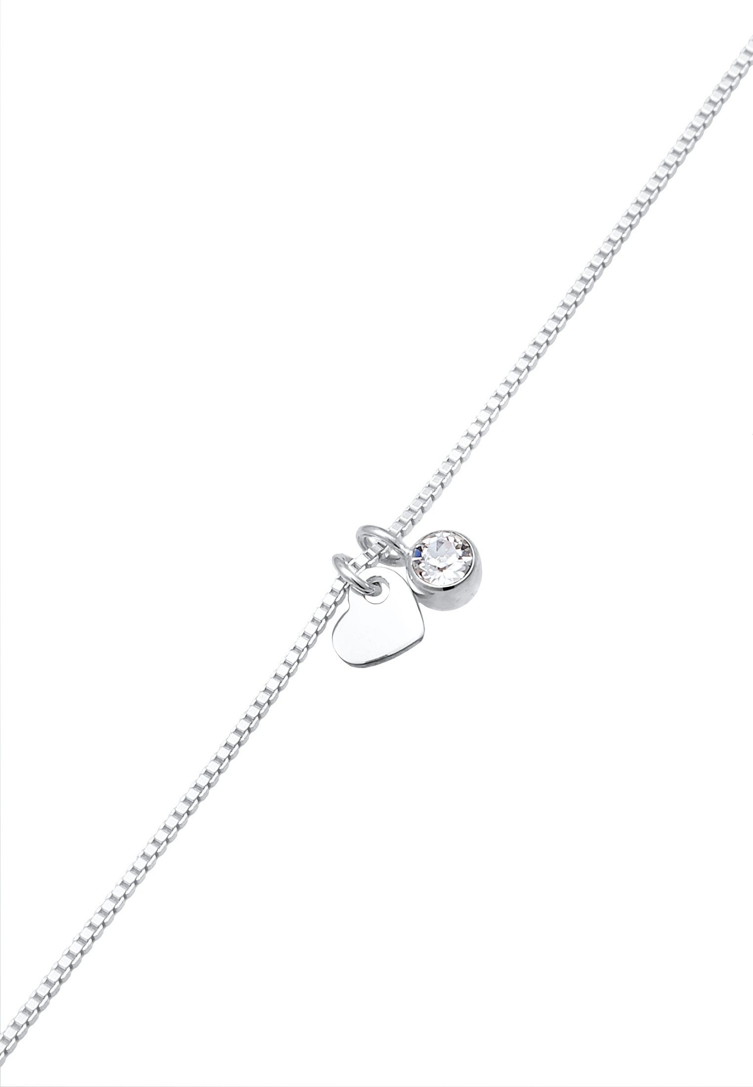 Elli Armkette »Armband Herz Liebe Romantik 925 Silber, mit Kristallen von Swarovski®«