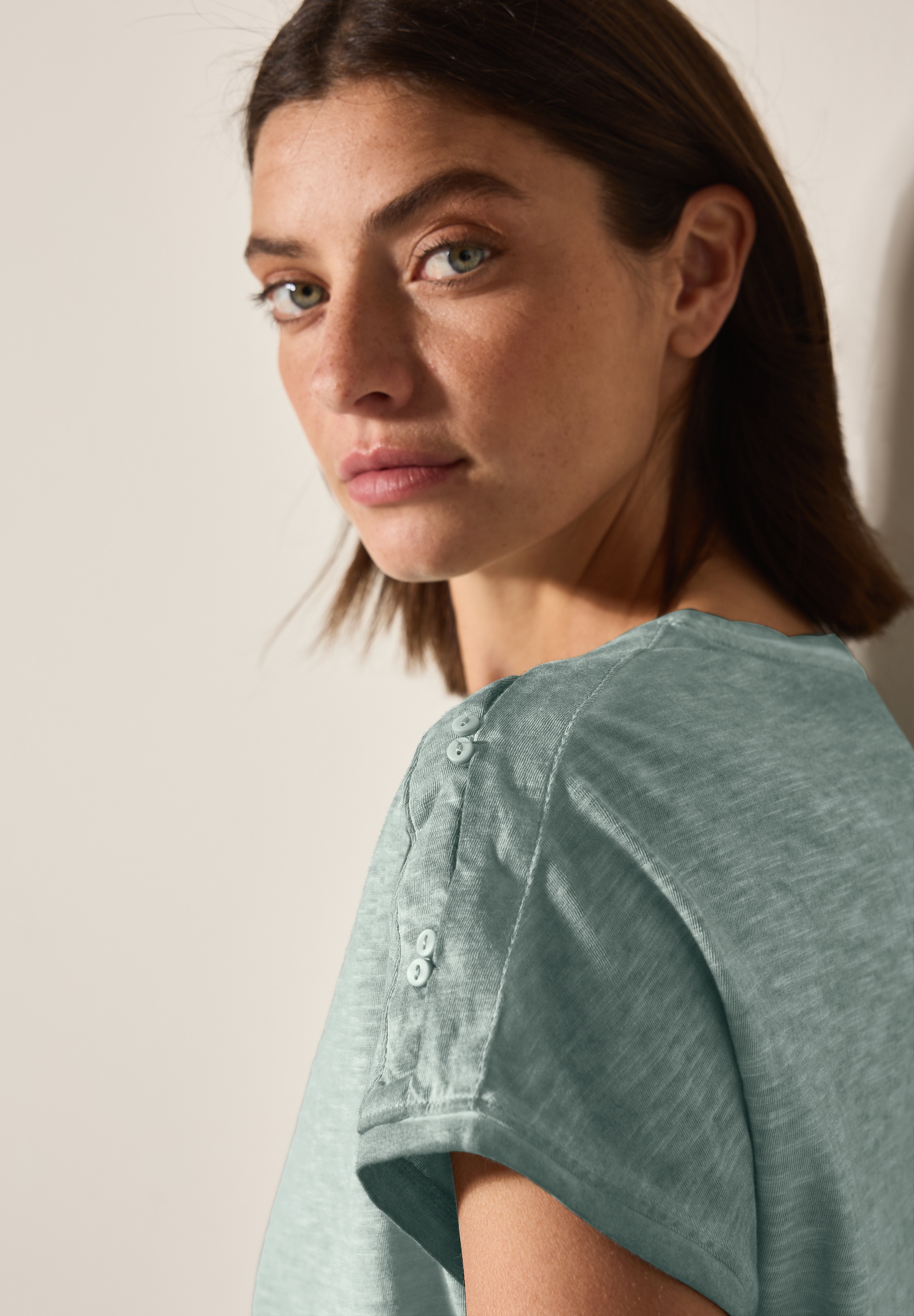Cecil T-Shirt, mit Knopfdetails an der Schulter