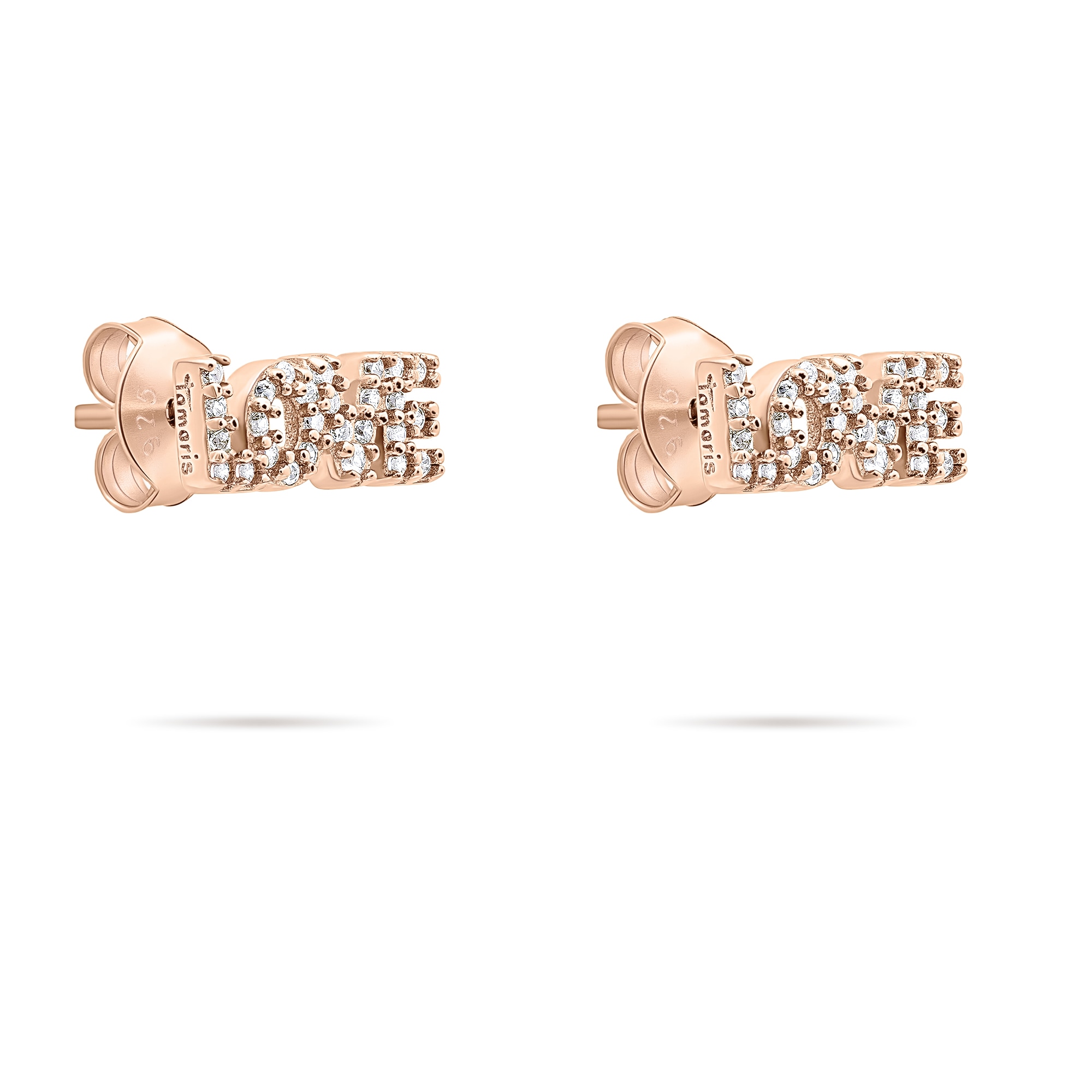 Tamaris Paar Ohrstecker »Schmuck Geschenk Silber 925 Ohrstecker Love Letters« mit Zirkonia (synth.)