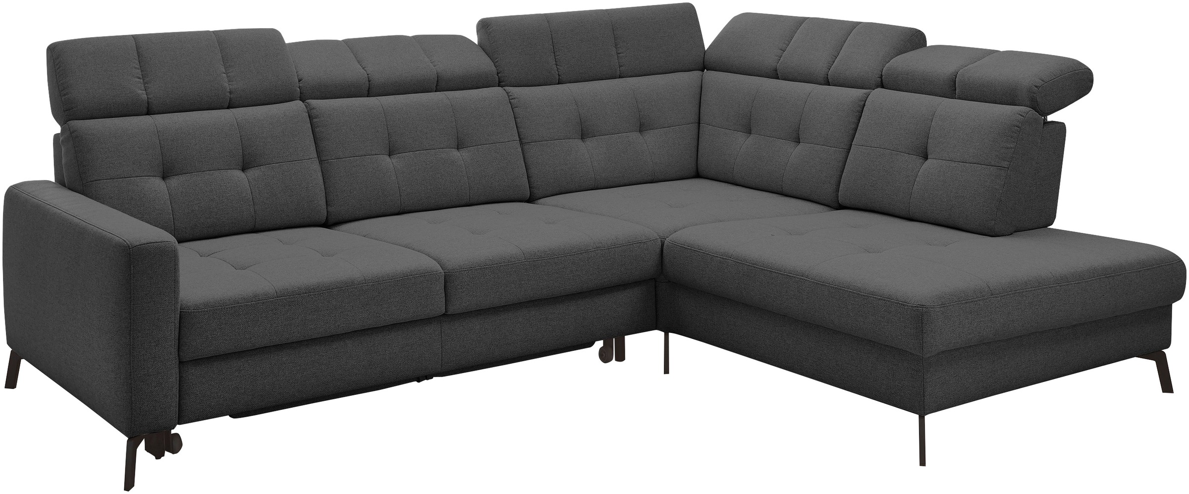 Musterring Ecksofa »MR 4615« mit Kopf- und Rückenverstellung, Metallfuß schwarz, Maße 272 x 214 cm