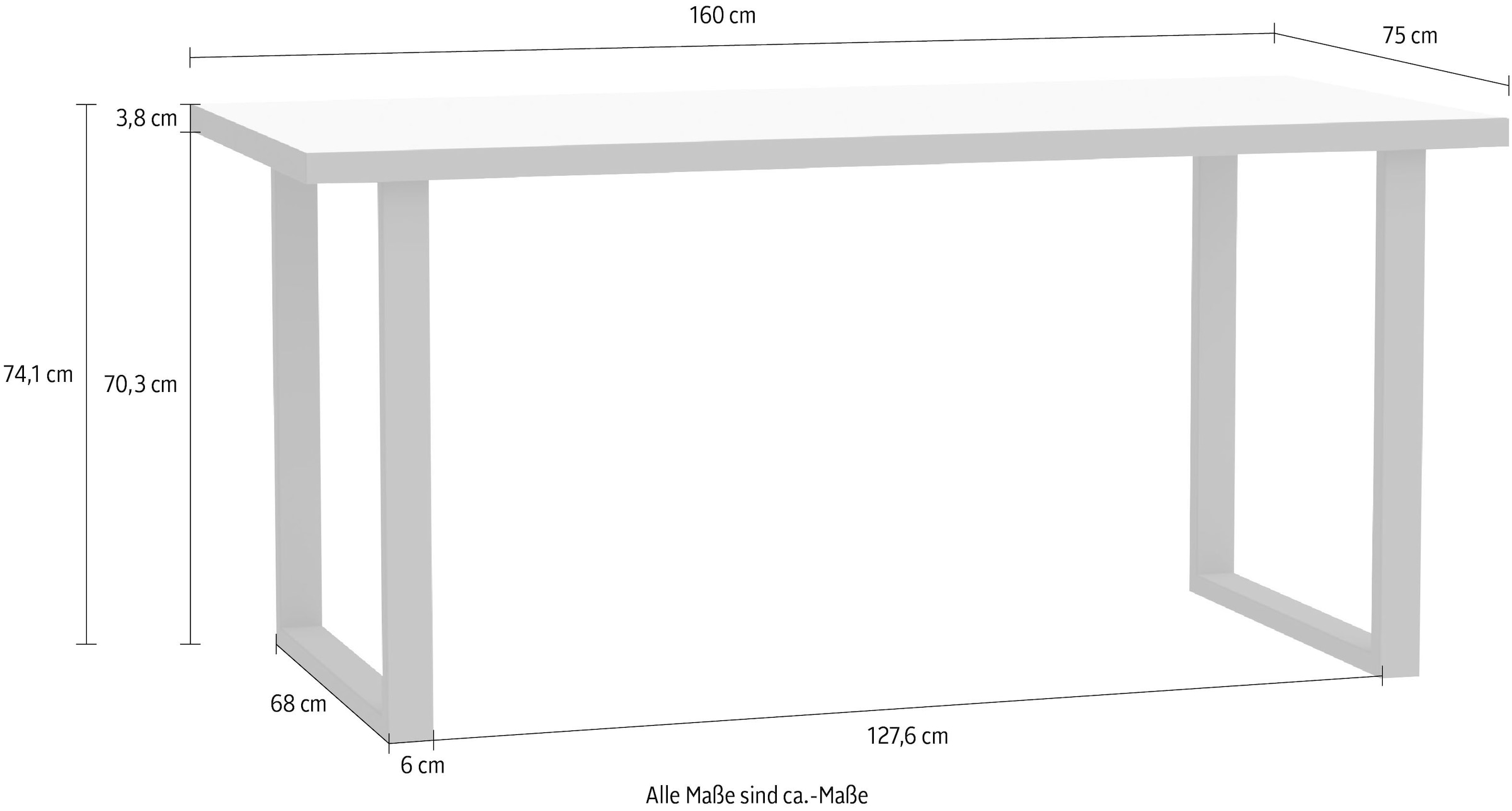 FORTE Schreibtisch »Keflav«, Breite 160 cm