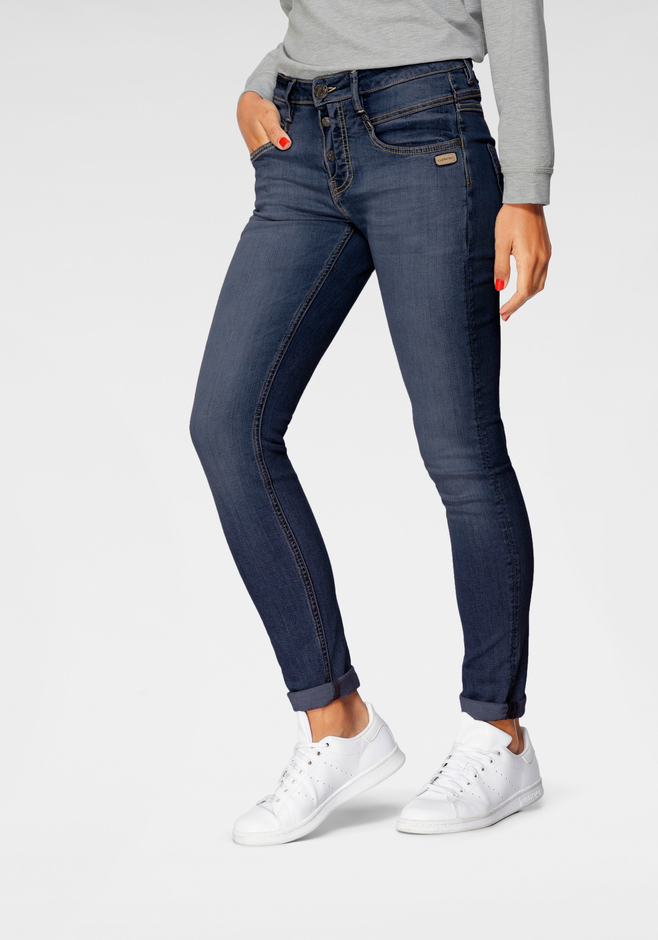 GANG Skinny-fit-Jeans »Medina«, mit stylischer halb offener Knopfleiste