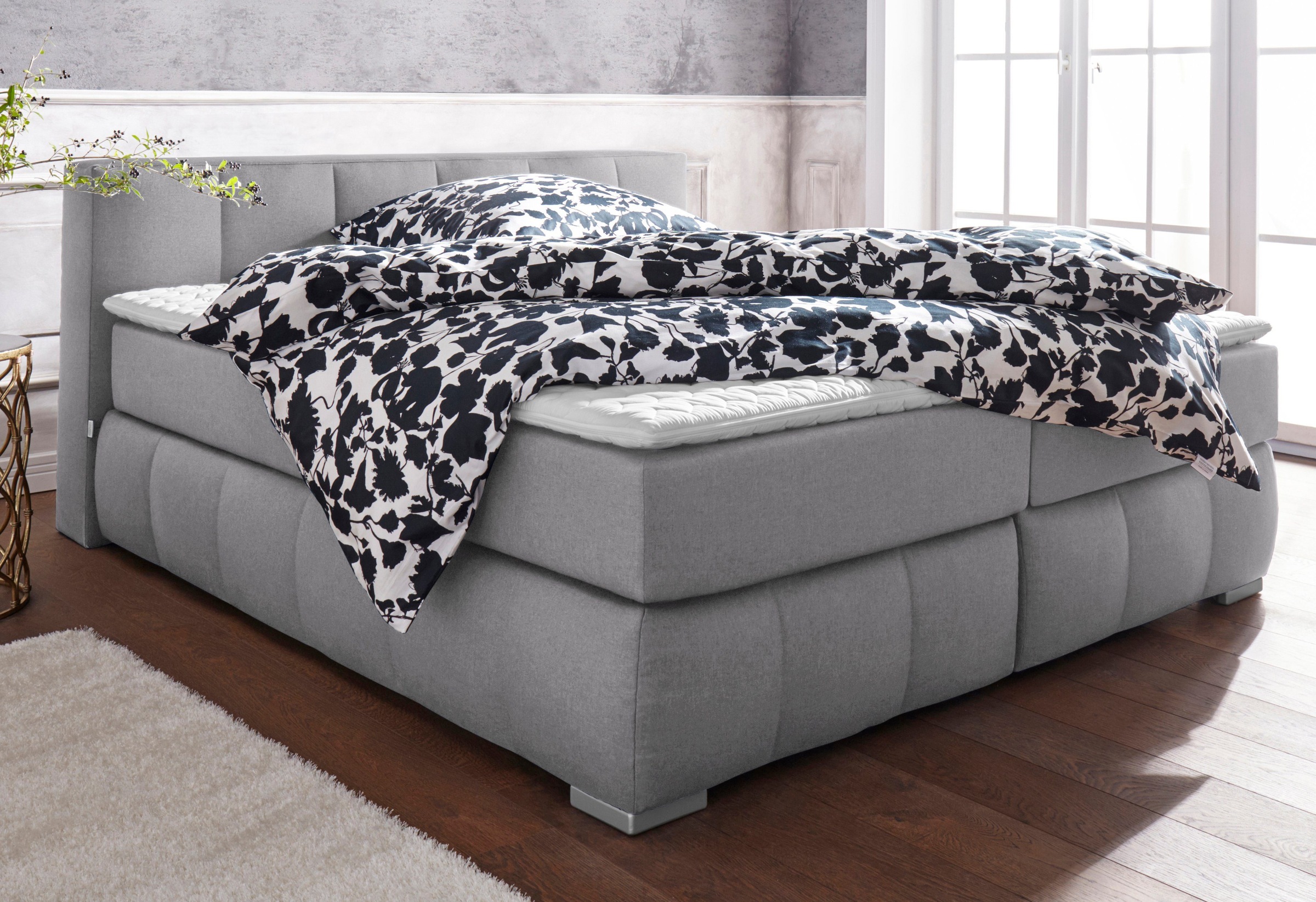 Guido Maria Kretschmer Home&Living Boxspringbett »Chelles«, inkl. Topper, in XXL- Überlänge 220 cm, Unterbox mit feine Wölbung