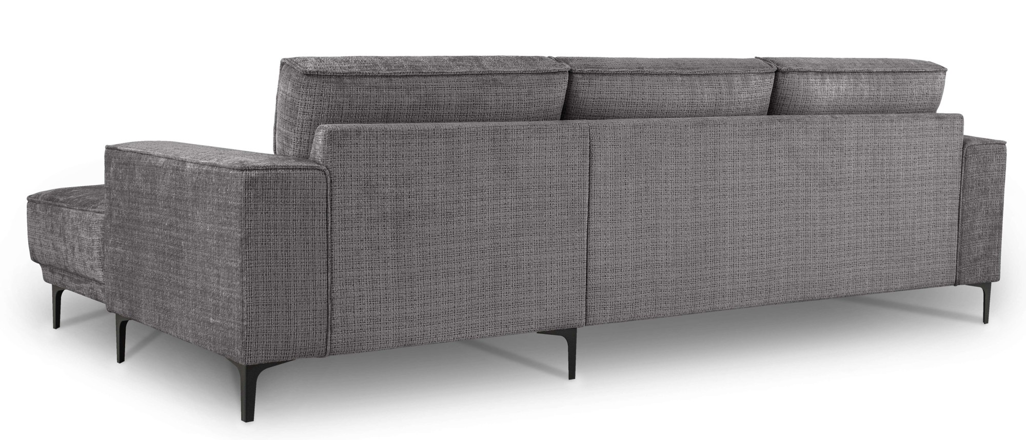 Places of Style Ecksofa »Polsterecke Oland, Struktur, Flachgewebe, Luxus-Microfaser, Boucle«, L-Form, 280 cm, Wellenunterfederung, Skandi-Design, Metallfüße