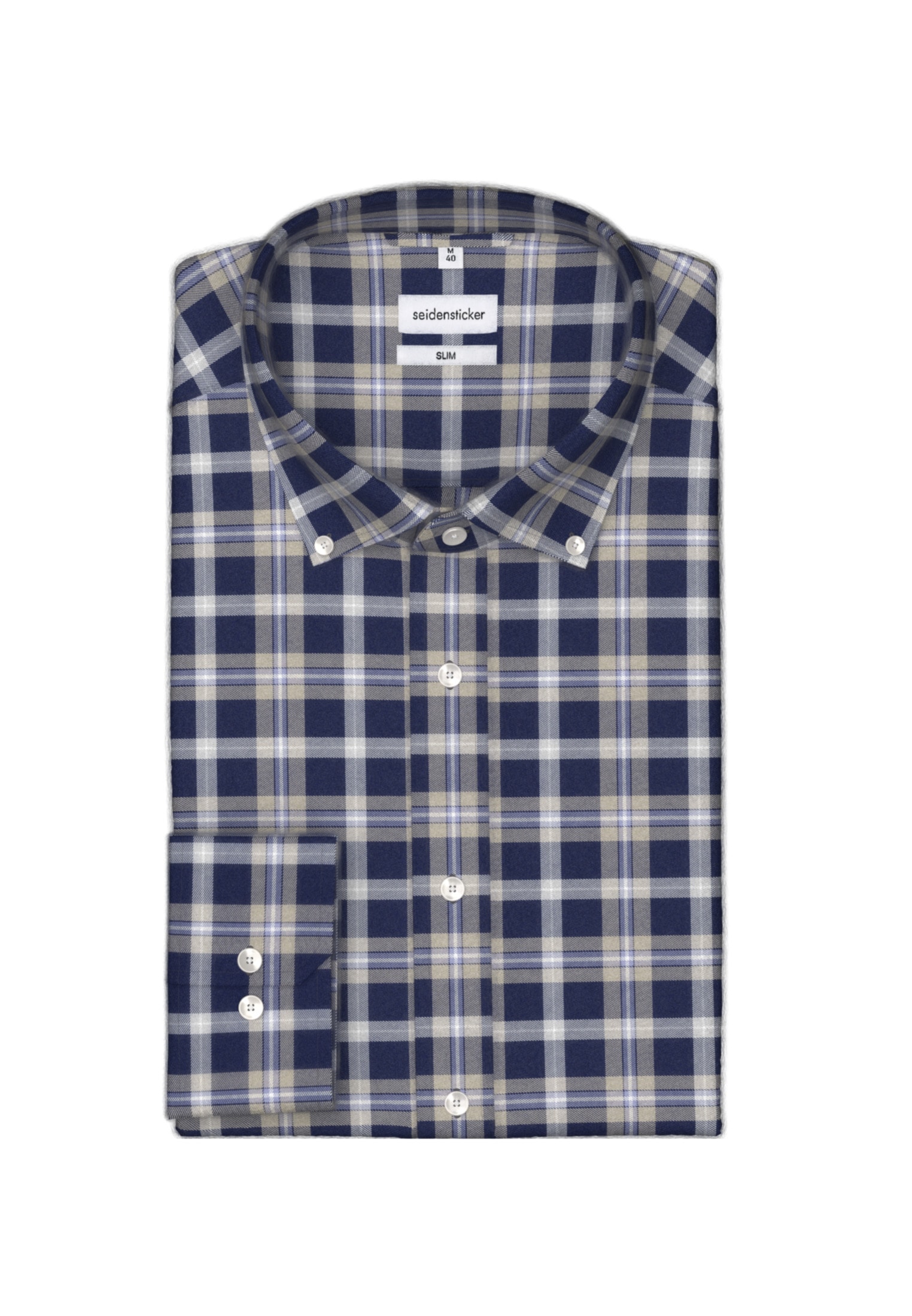 seidensticker Flanellhemd »Shaped«, Shaped Langarm Button-Down-Kragen Karo