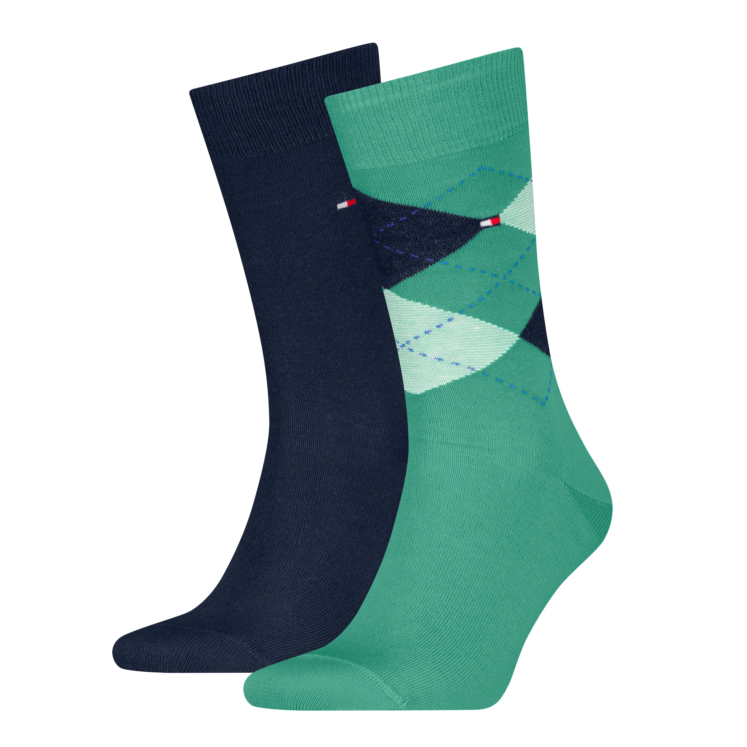 TOMMY HILFIGER Socken »TH MEN SOCK CHECK 2P«, (2 Paar, 2 Paar), mit klassischem Argyle-Design