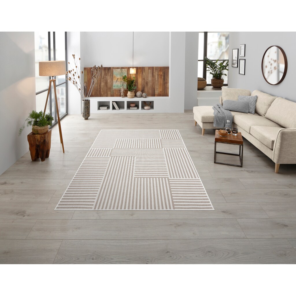 OTTO products Teppich »Danni«, rechteckig, 5 mm Höhe, In-und Outdoor geeignet, Wohnzimmer
