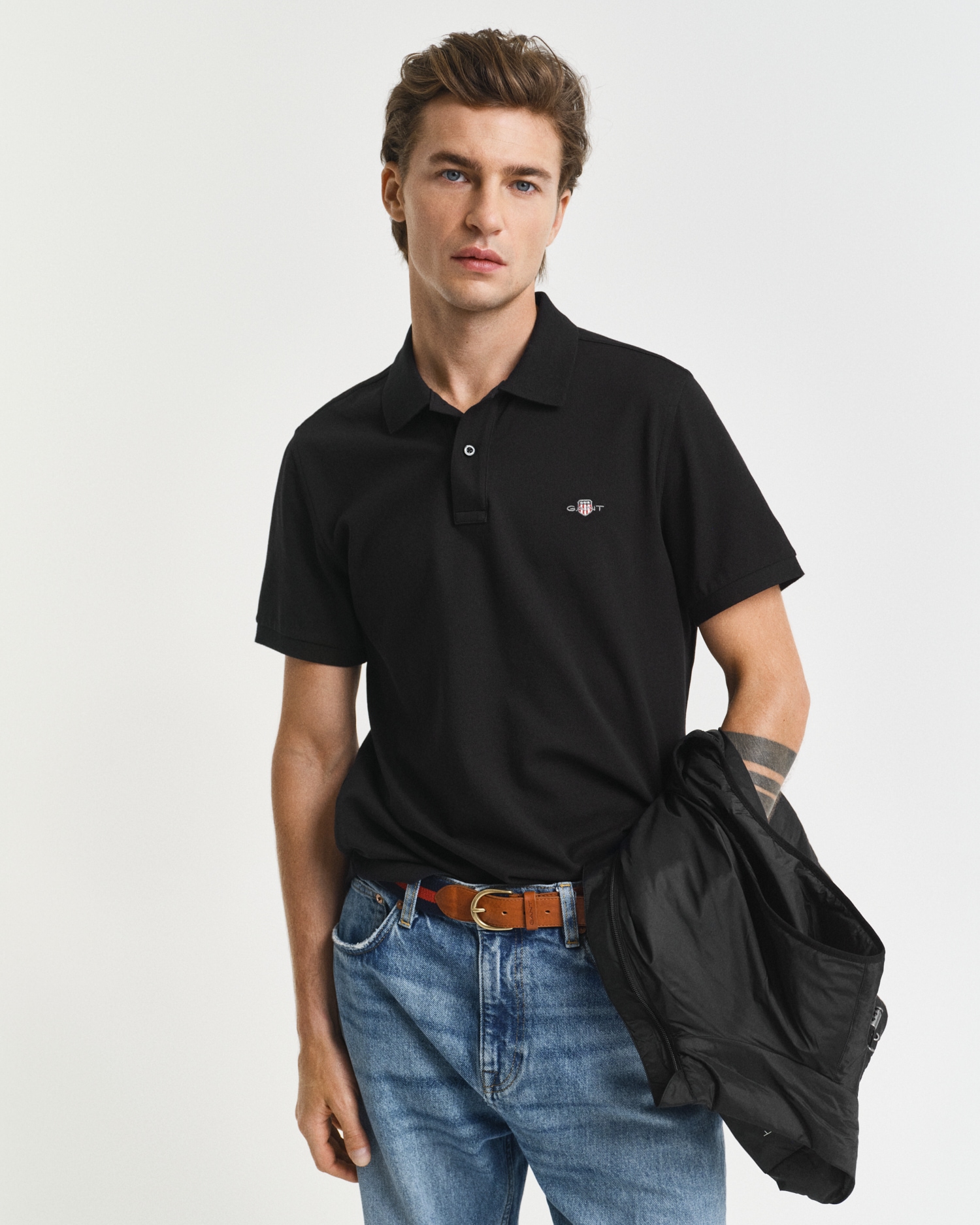 Gant Poloshirt »REG SHIELD SS PIQUE POLO«, mit Logo und Flachstrickkragen 100% Baumwolle Pique