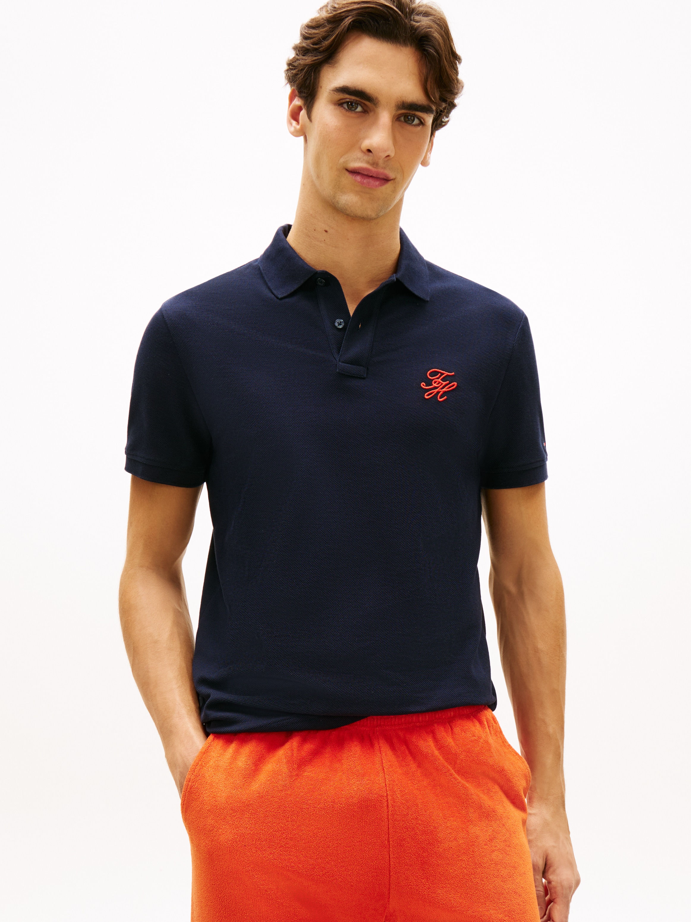 Tommy Hilfiger Poloshirt »TH SCRIPT REGULAR« aus Piqué mit Logo