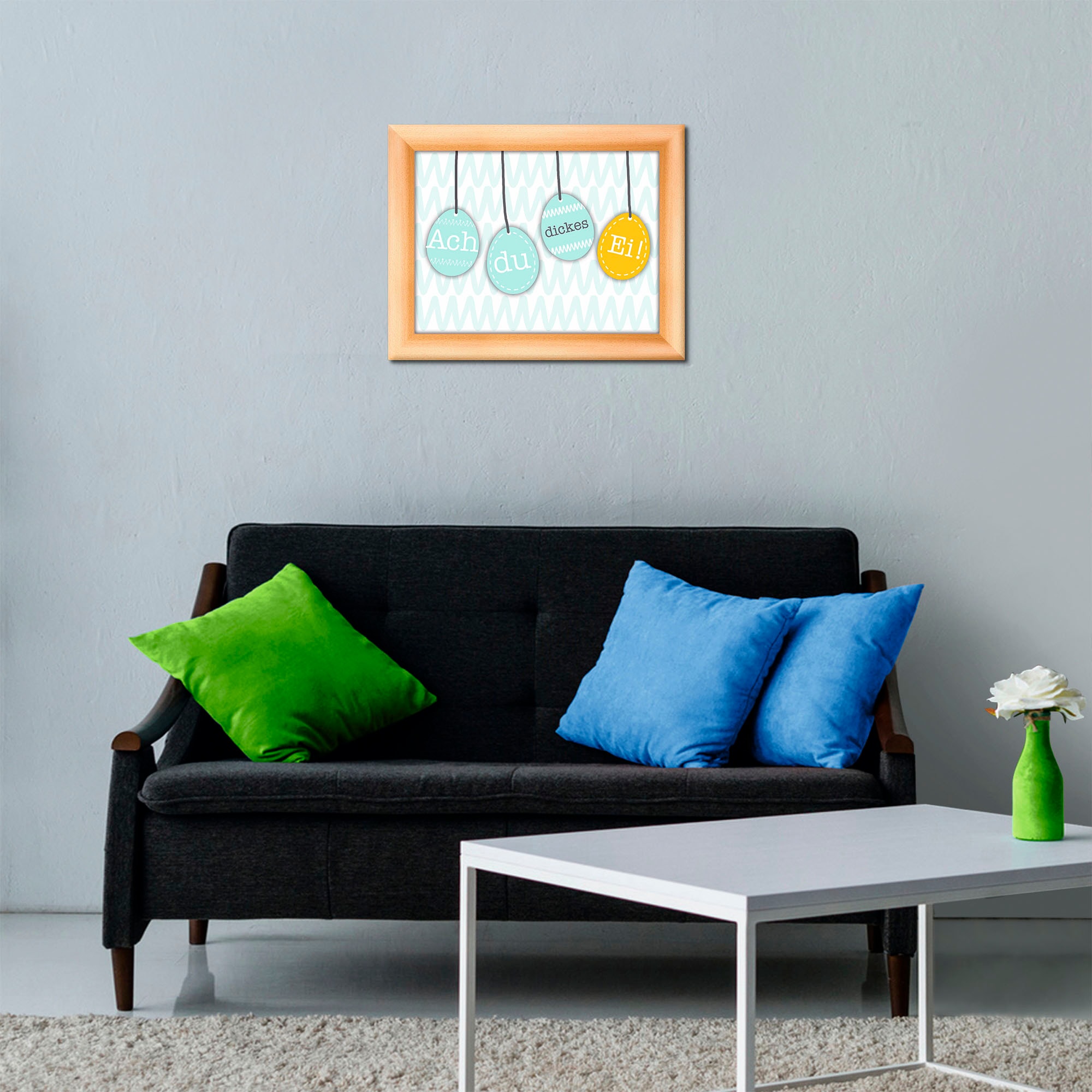 Artland Wandbild »Bunte Ostereier-Kette«, Sprüche & Texte, (1 St.)
