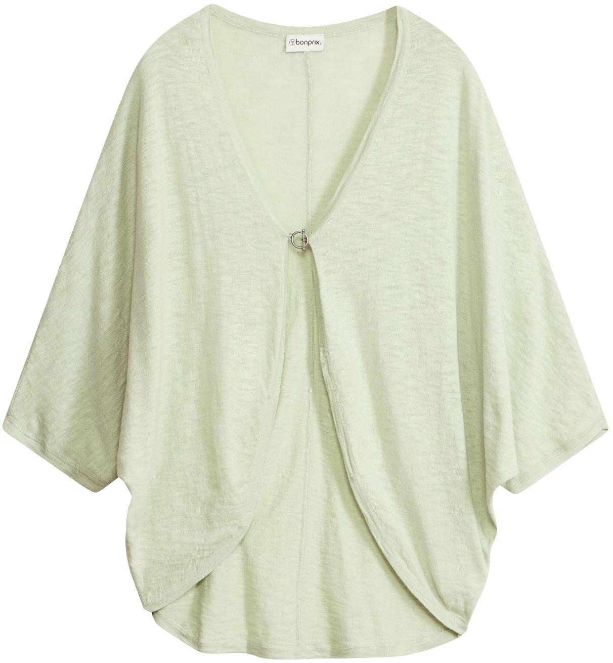 bonprix Strickjacke Oversize-Passform, 3/4-Ärmel, eleganter Stil, aus Baumwolle