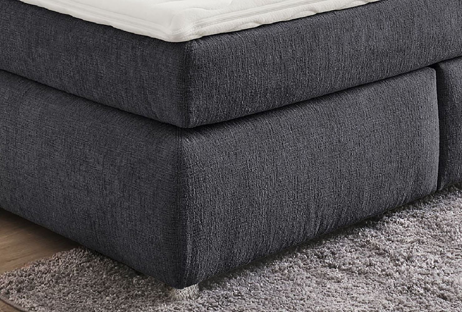 Jockenhöfer Gruppe Boxspringbett »CARLA, wahlweise mit Bettkasten, Inkl. Topper & 4 Kissen« mit Chenille bezogen, 160x200cm oder 180x200