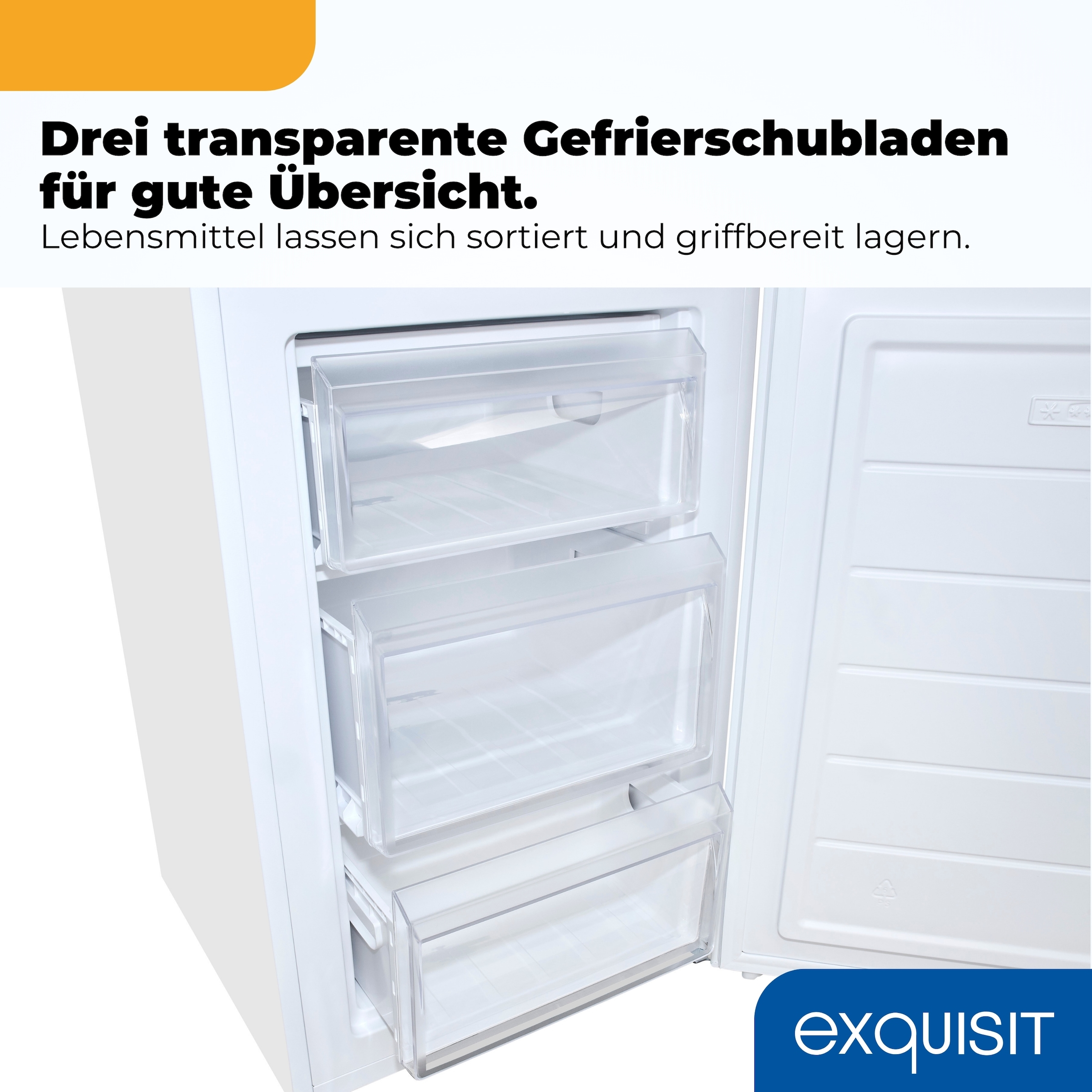 exquisit Gefrierschrank »GS81-040B weiss« 85 cm hoch 54,5 cm breit Viel Platz, starke Gefrierleistung