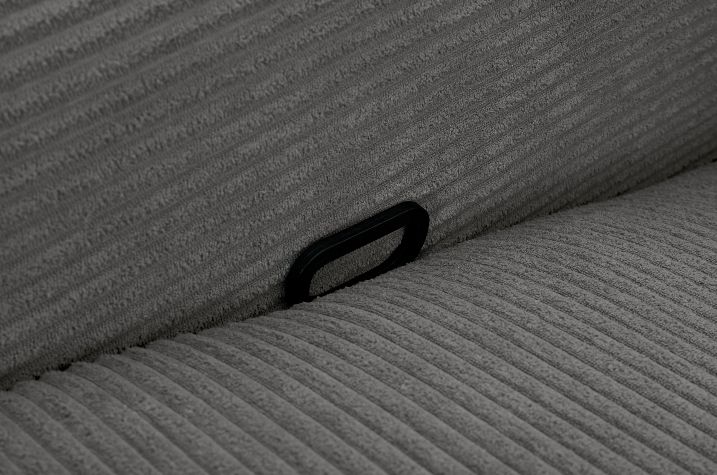 OTTO home Ecksofa »SKAANE in Cord, L-Form, 274 cm, manuelle u. elektrische Relaxfunktion,« rundes Design, Kopfteilverstellung, Federkernpolsterung