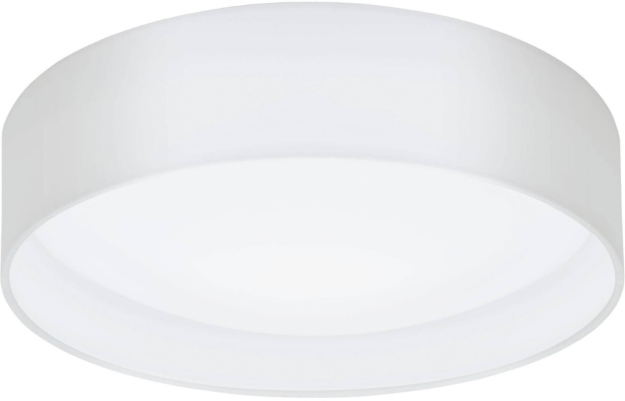 EGLO Deckenleuchte »Pasteri Deckenlampe, Stahl, Stoff und Kunststoff, Esszimmerlampe« LED-Modul 1 Stk. Warmweiß Textil Deckenleuchte, Wohnzimmerlampe, Lampe, Weiß, Ø: 32 cm