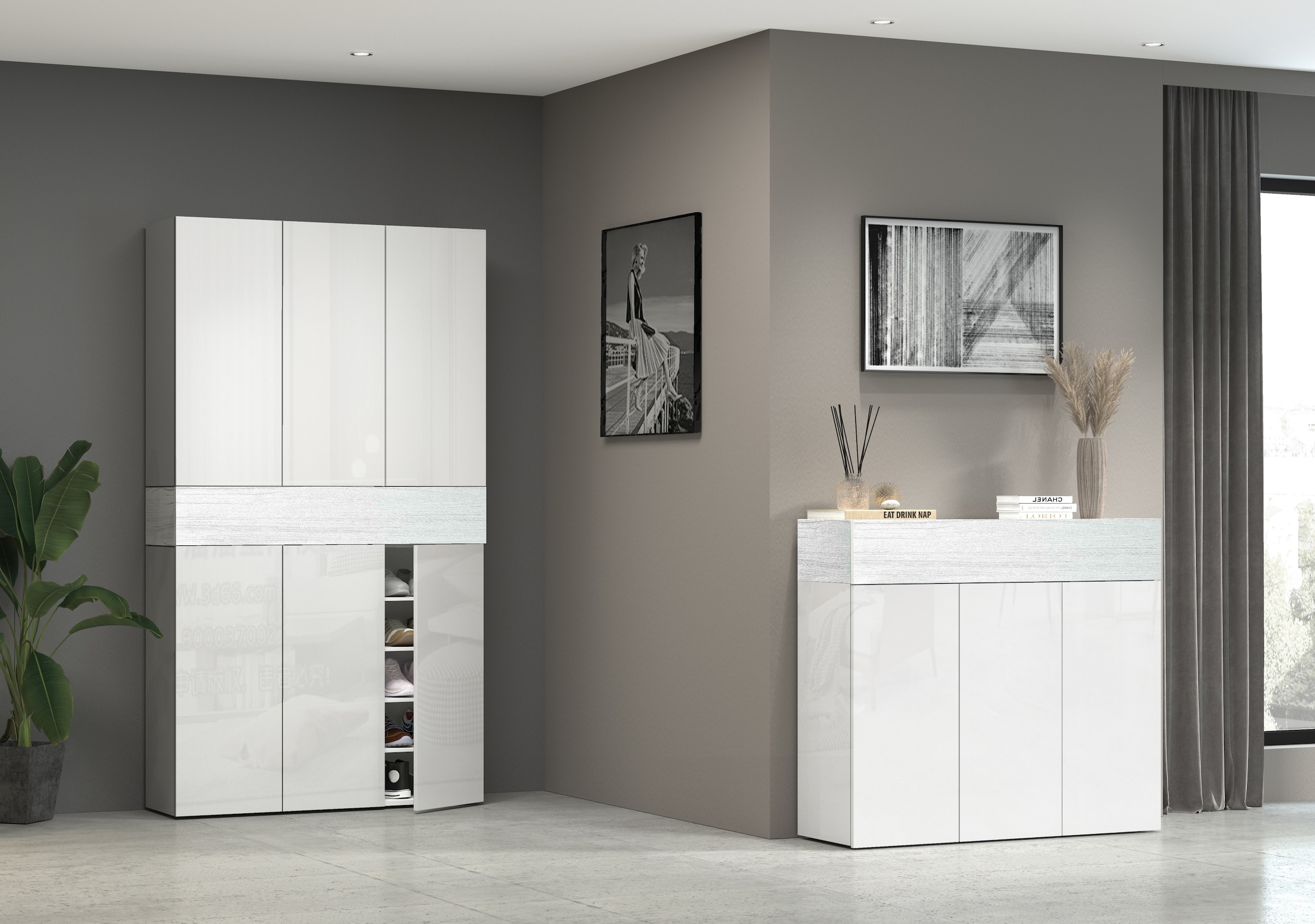 INOSIGN Schuhschrank »Savona«, Höhe 200cm, 12 Einlegeböden, 21 Fächer