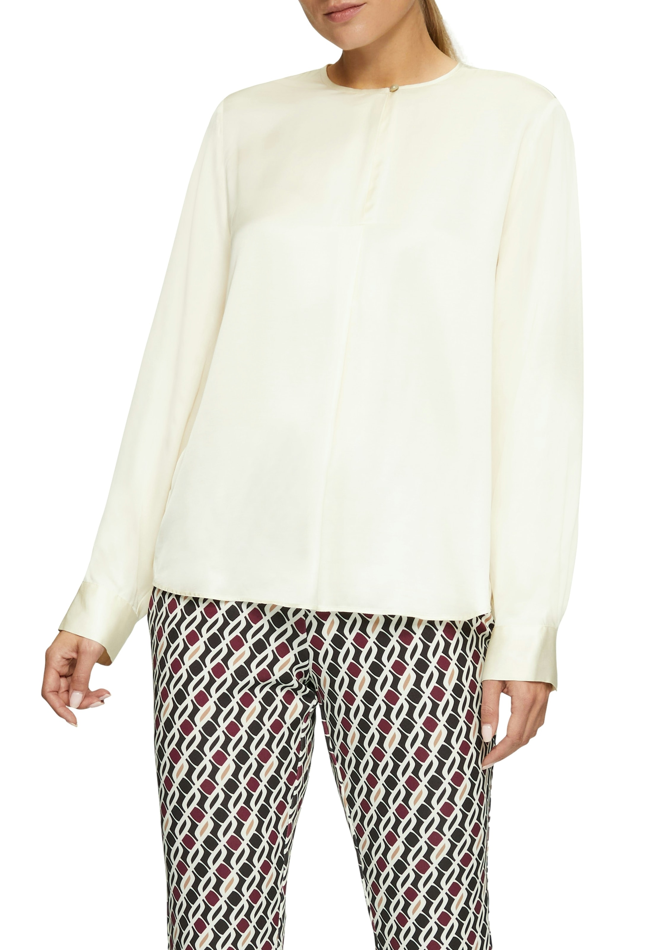 s.Oliver BLACK LABEL Satinbluse mit Manschette an Ärmel