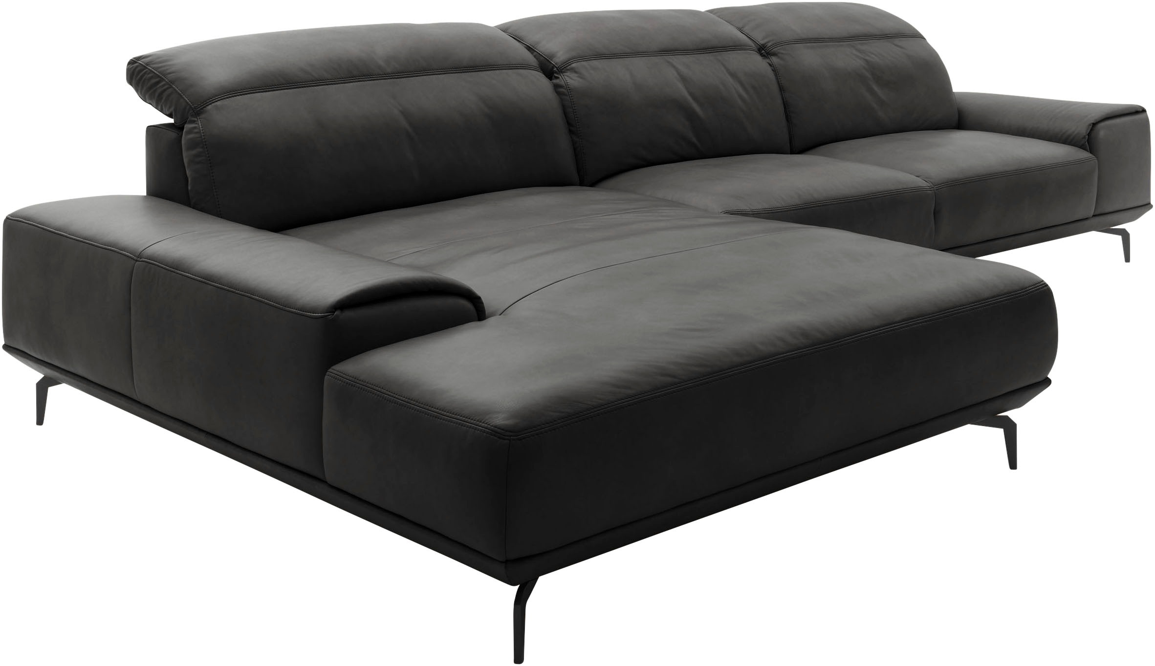 Musterring Wohnlandschaft »MR 2490«, Fuß schwarz, Sitzhöhe 48cm, wahlweise mit Funktionen, Maße 342x207 cm