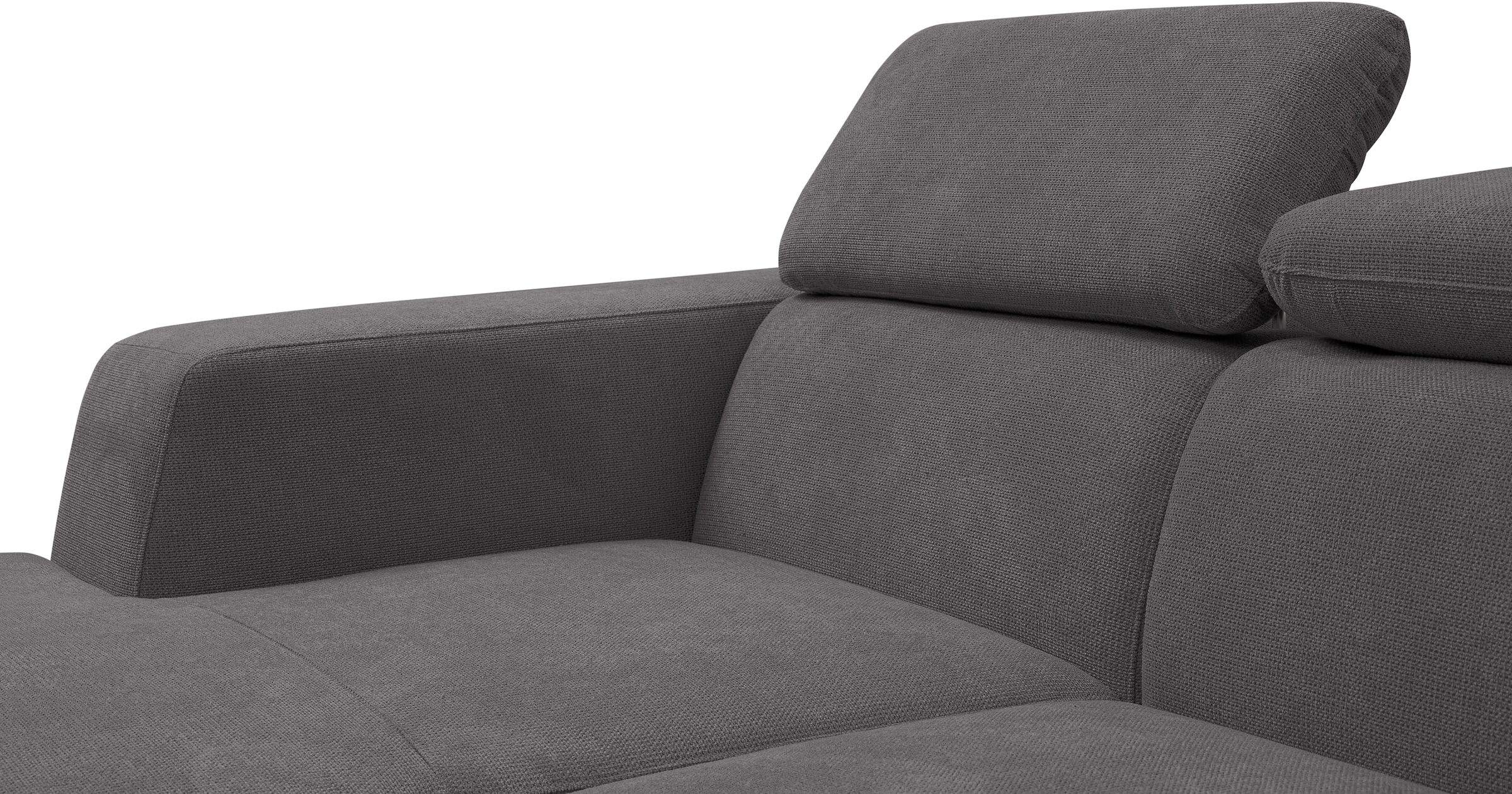 WERK2 Ecksofa »Cherry, modernes Sofa mit Komfortfunktionen, Breite 270cm, L-Form,«, bequem, mit verstellbaren Kopfteilen, Schlaffunktion und Bettkasten