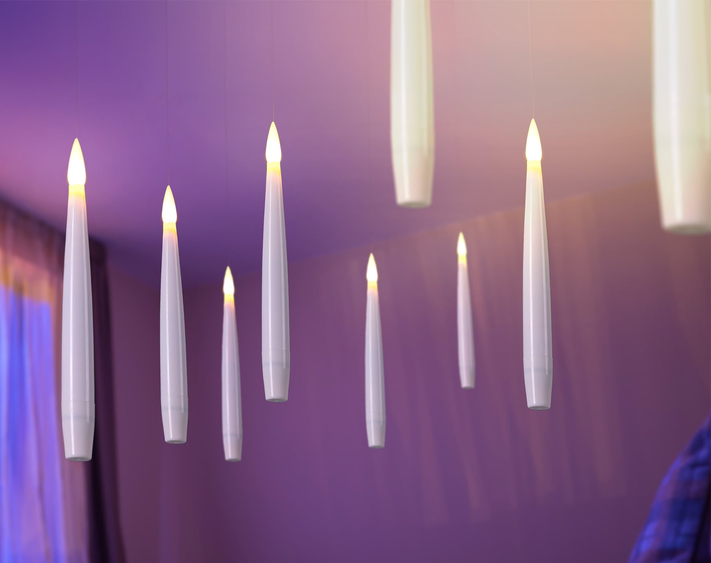 my home LED Dekolicht »10 Schwebende LED Tafelkerze mit Zauberstab Noaro« LED-Modul 11 Stk. Warmweiß mit Zauberstab als Fernbedienung