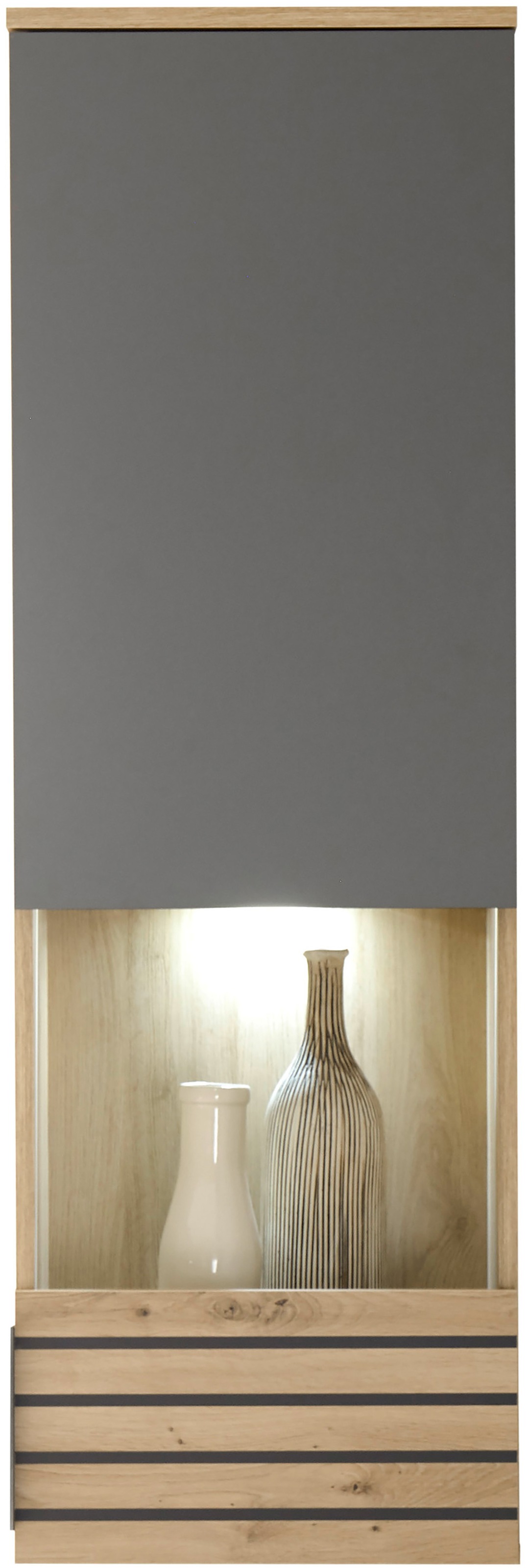HBZ Vitrine »BZ 5110«, (1 St.), mit LED-Beleuchtung, Hängevitrine wahlweise in grau oder weiß