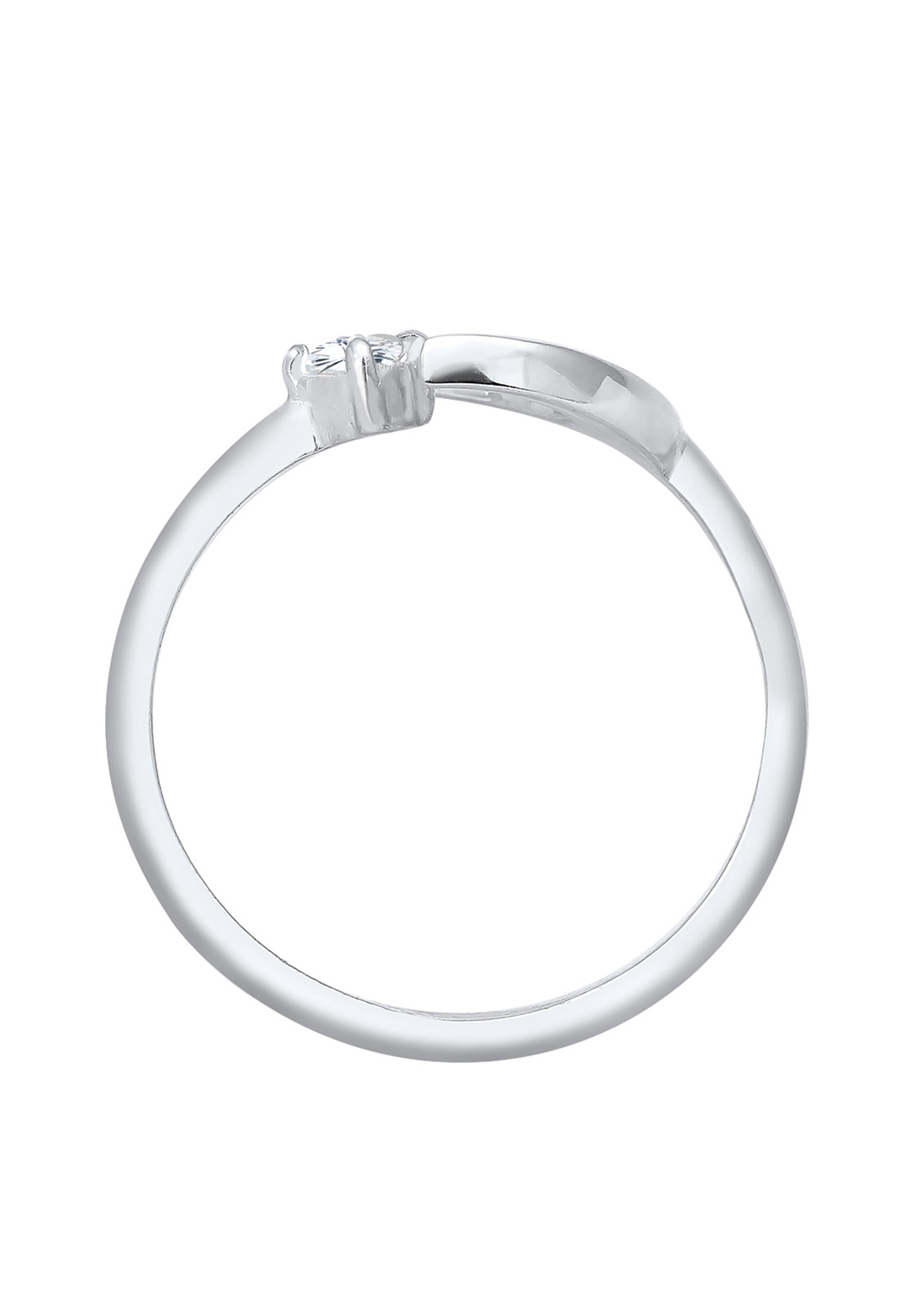 Elli Silberring »Ring Halbmond Zirkonia Weiß 925 Sterling Silber«