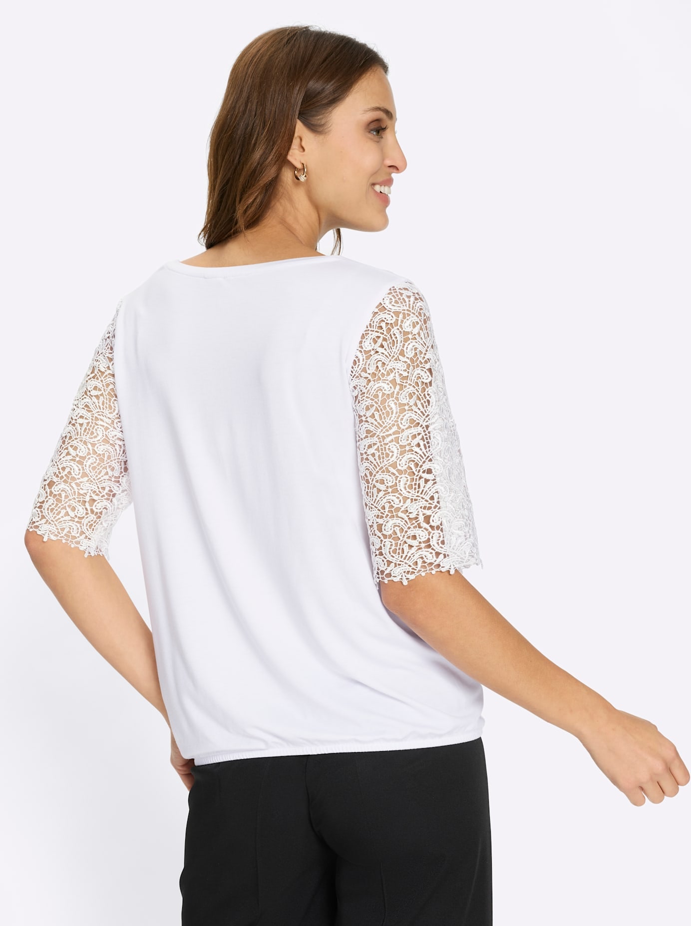 Lady Rundhalsshirt »Spitzen-Shirt« 1 tlg.