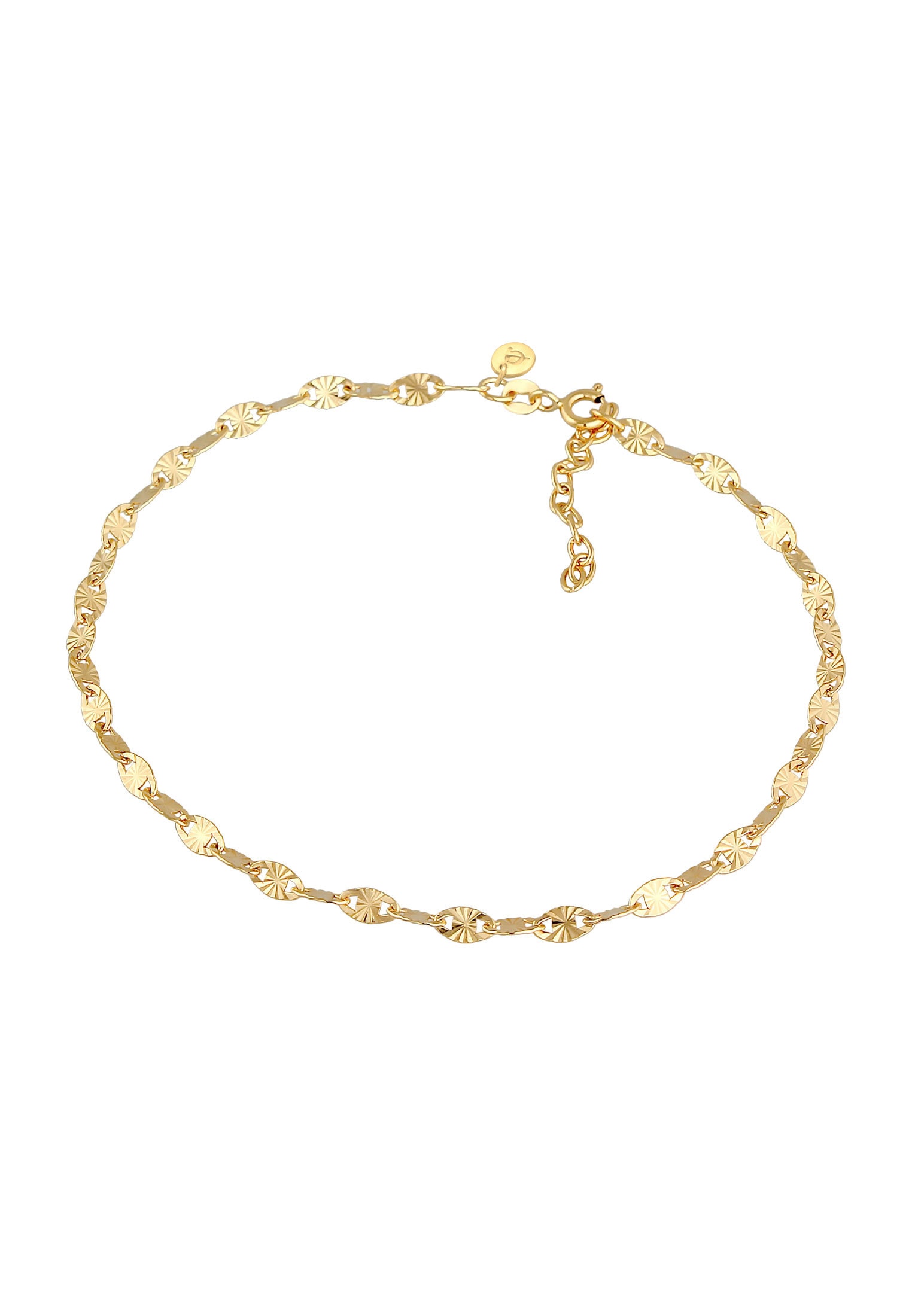 Elli Premium Fußkette »Fußschmuck Stern Look Plättchen Vintage Design 925 Silber«