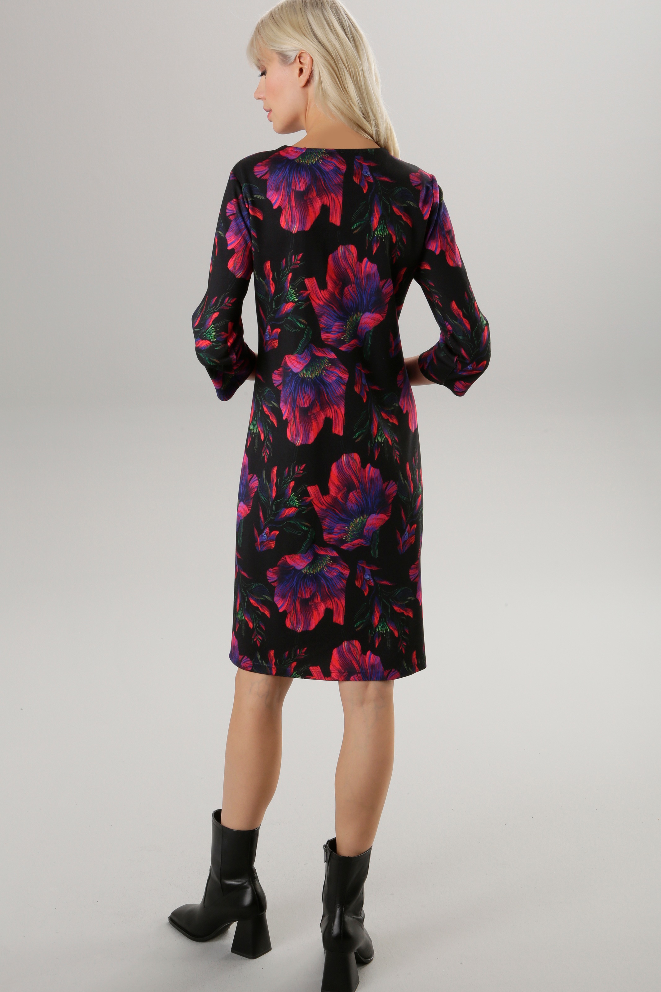 Aniston SELECTED Jerseykleid, mit Blumendruck in Knallfarben