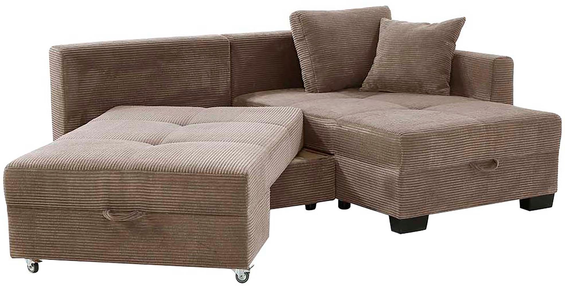 Jockenhöfer Gruppe Ecksofa »Fantasy, Dreh-Schwenk-Ottomane« inklusive Relax- und Schlaffunktion, Ottomane links/ rechts montierbar